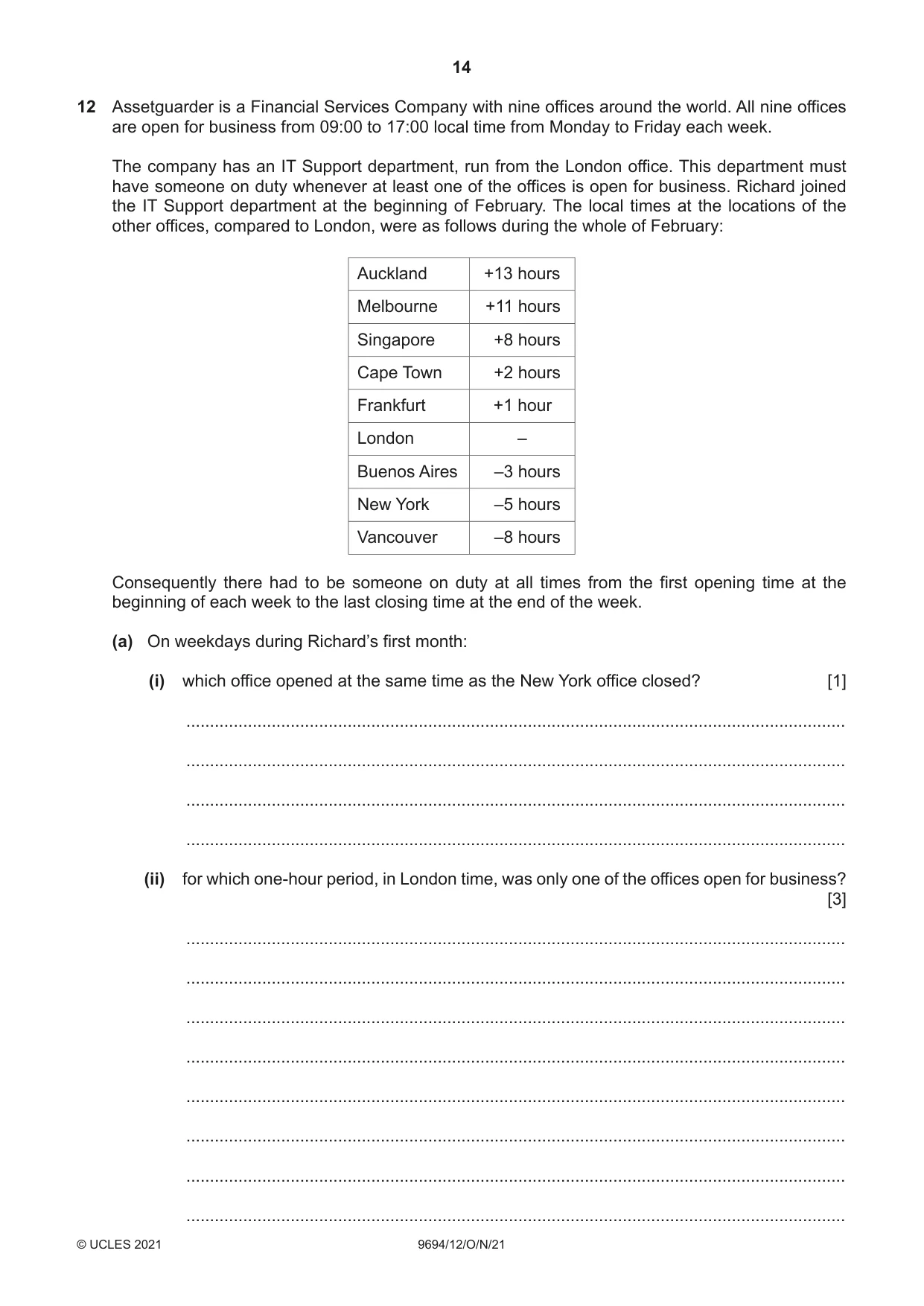 Cambridge A Level Thinking Skills 9694 2021 Oct/Nov Paper 1 · Variant 2 question paper, page 14 of 16