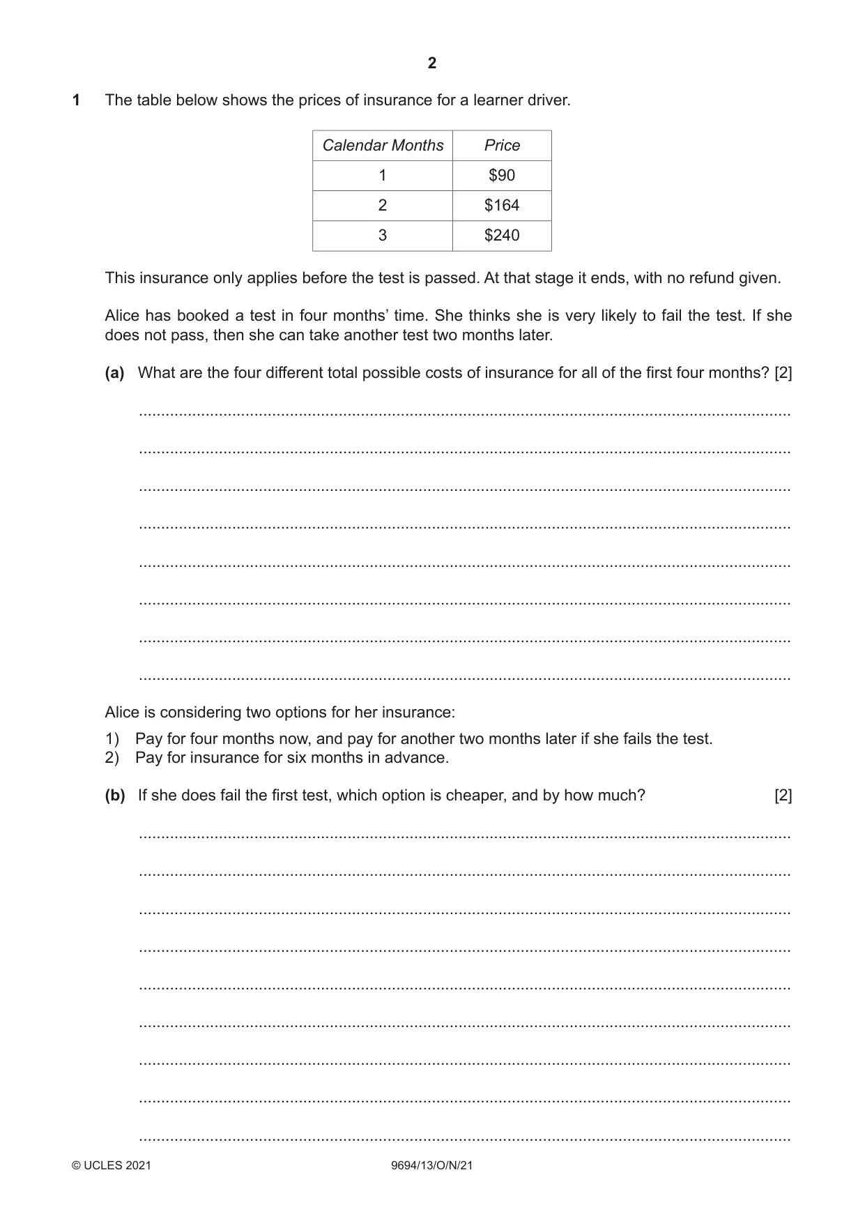Cambridge A Level Thinking Skills 9694 2021 Oct/Nov Paper 1 · Variant 3 question paper, page 2 of 16