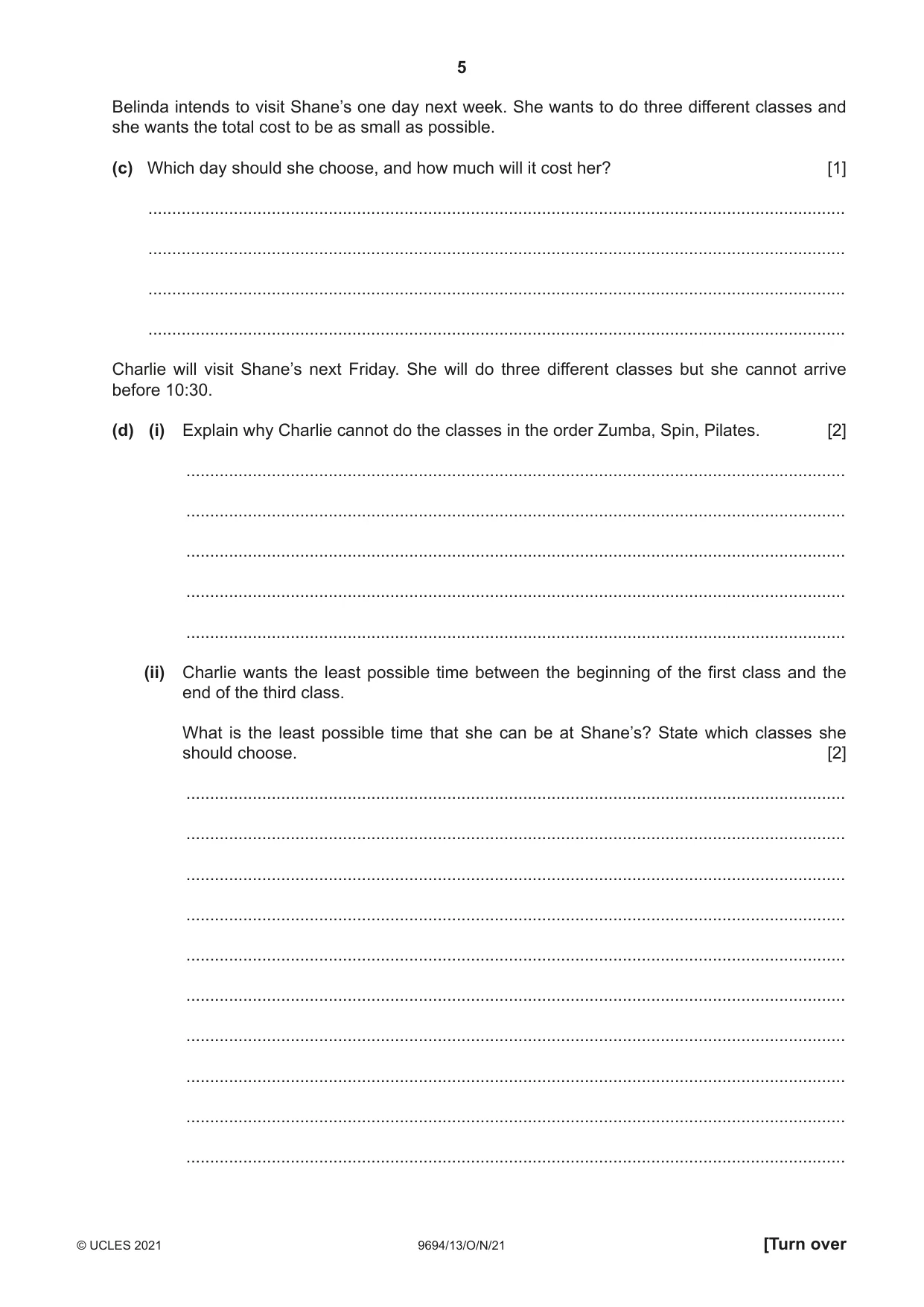 Cambridge A Level Thinking Skills 9694 2021 Oct/Nov Paper 1 · Variant 3 question paper, page 5 of 16