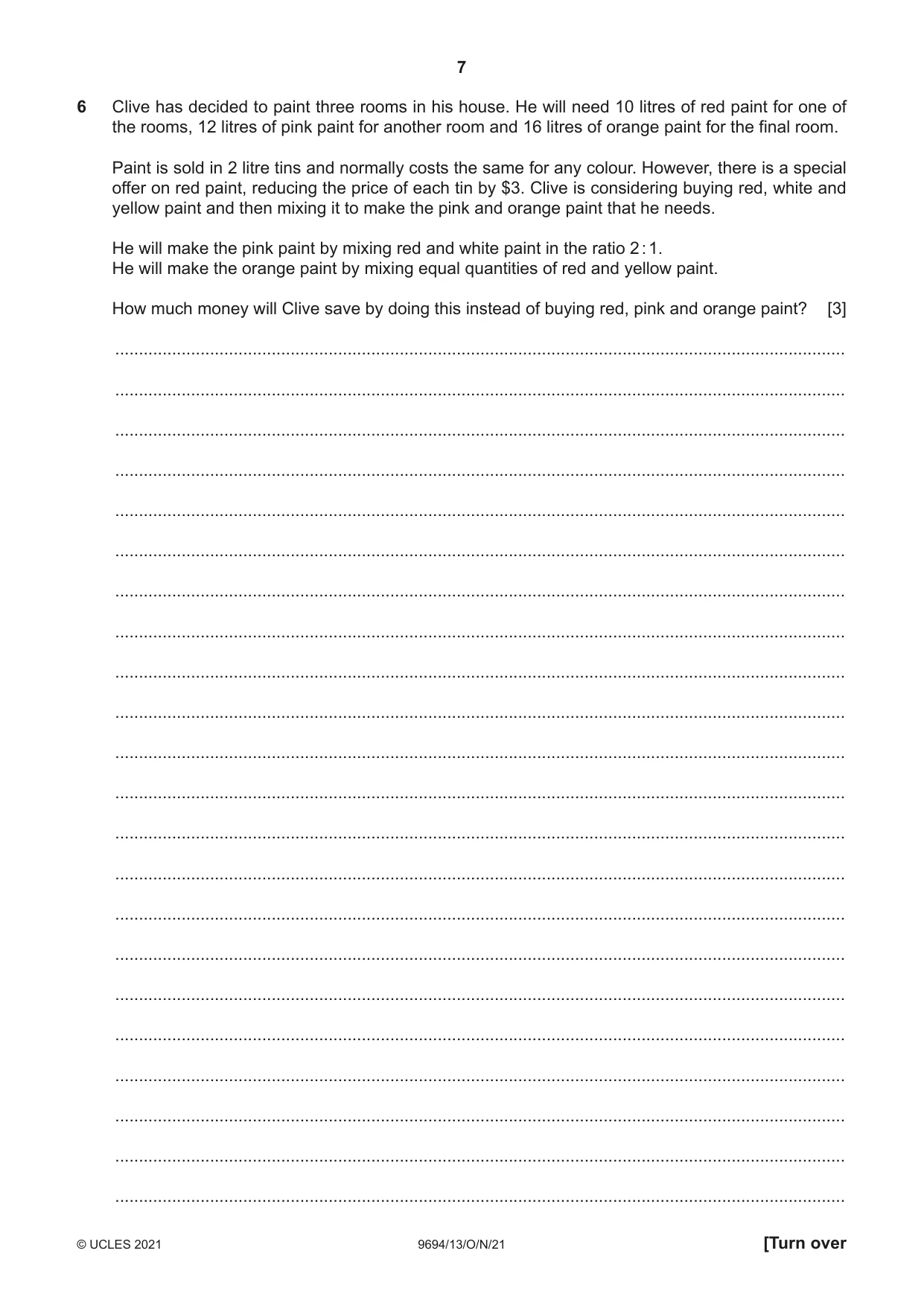 Cambridge A Level Thinking Skills 9694 2021 Oct/Nov Paper 1 · Variant 3 question paper, page 7 of 16