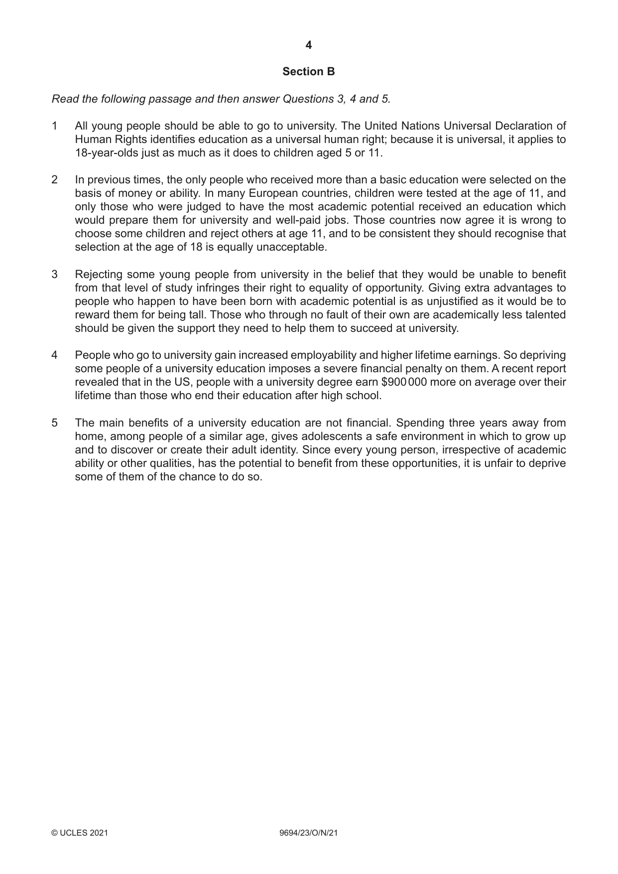 Cambridge A Level Thinking Skills 9694 2021 Oct/Nov Paper 2 · Variant 3 question paper, page 4 of 8