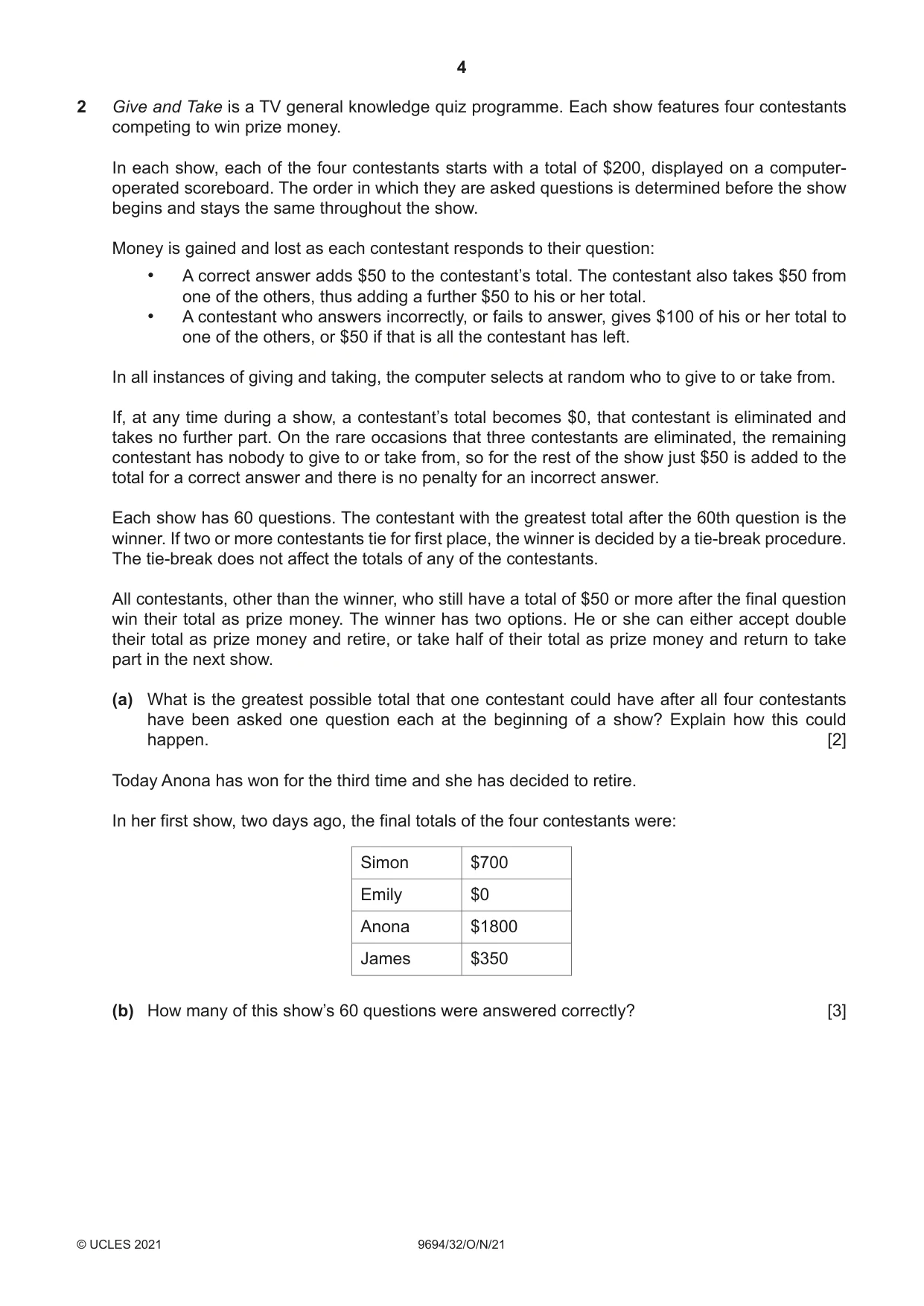 Cambridge A Level Thinking Skills 9694 2021 Oct/Nov Paper 3 · Variant 2 question paper, page 4 of 12