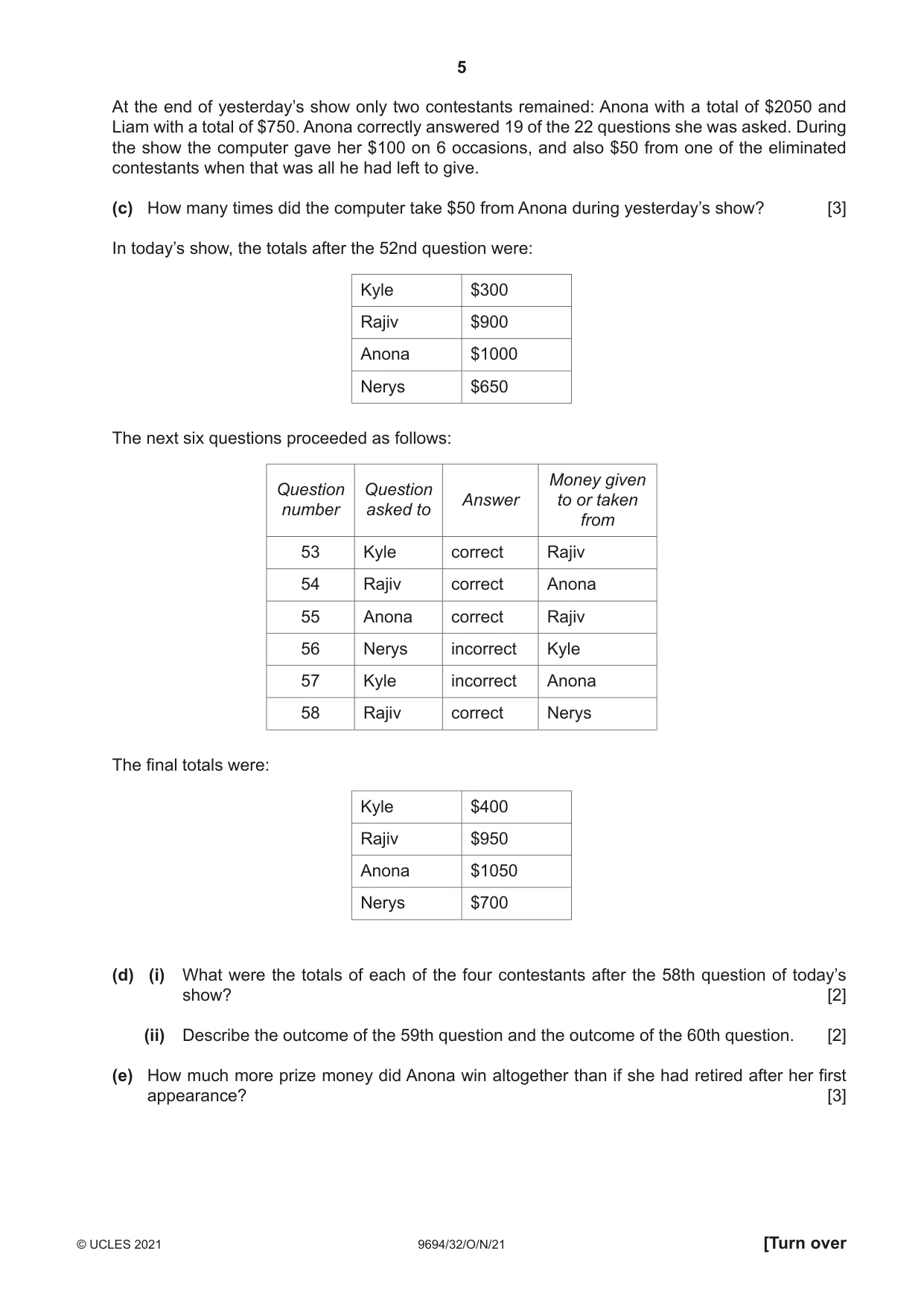 Cambridge A Level Thinking Skills 9694 2021 Oct/Nov Paper 3 · Variant 2 question paper, page 5 of 12