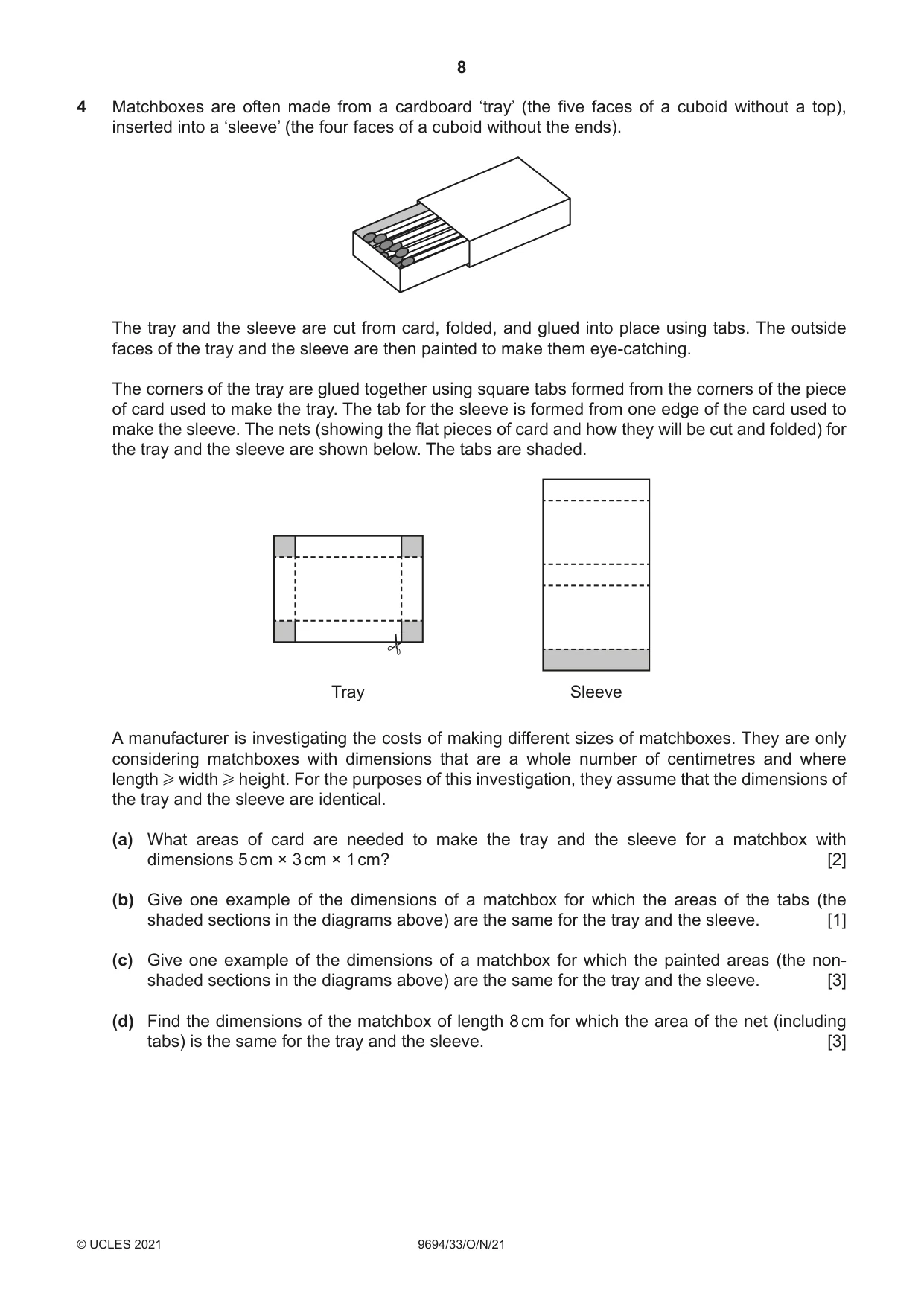 Cambridge A Level Thinking Skills 9694 2021 Oct/Nov Paper 3 · Variant 3 question paper, page 8 of 12