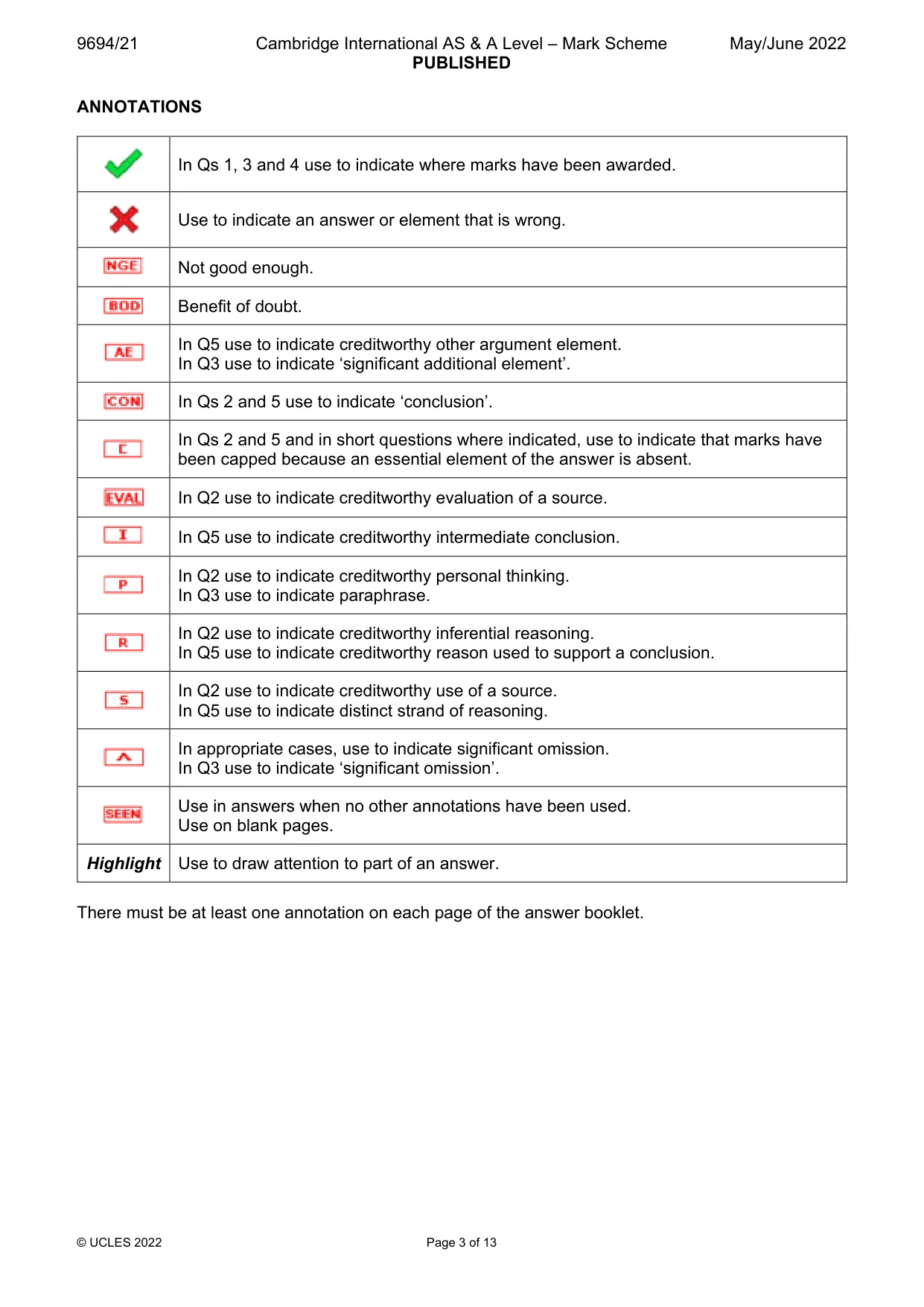Mark scheme, page 3 of 13