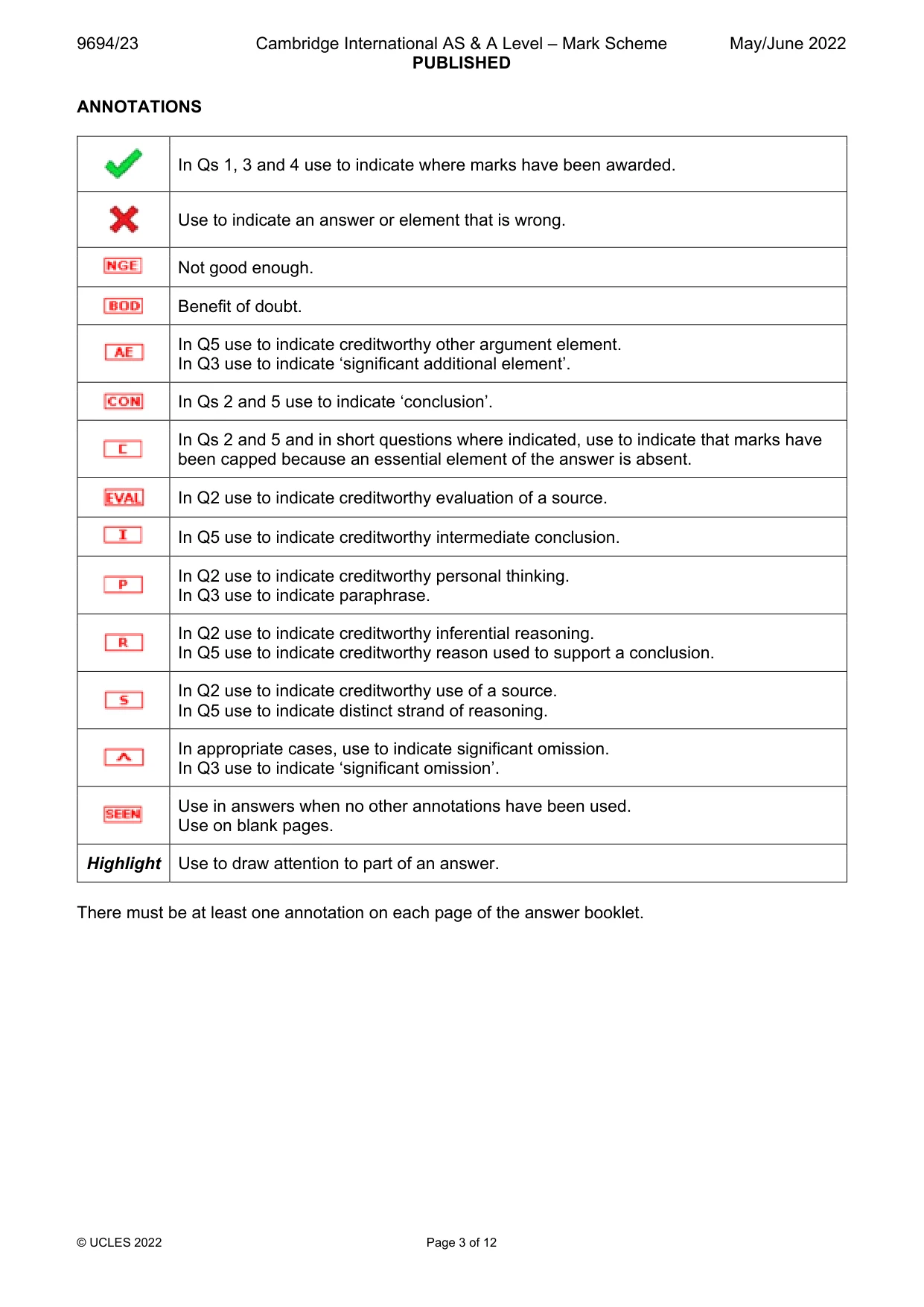 Mark scheme, page 3 of 12
