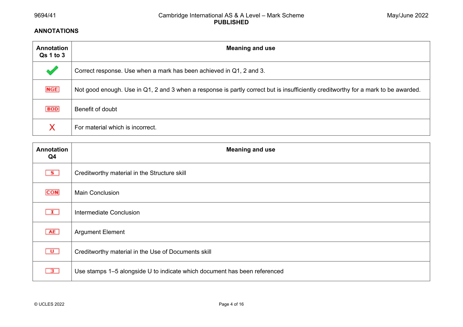 Mark scheme, page 4 of 16