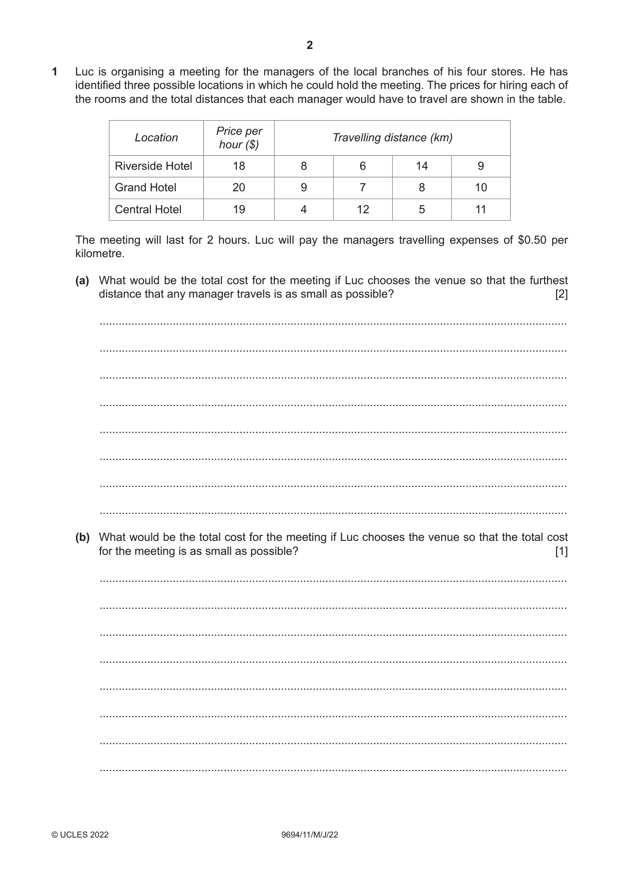 Cambridge A Level Thinking Skills 9694 2022 May/June Paper 1 · Variant 1 question paper, page 2 of 16