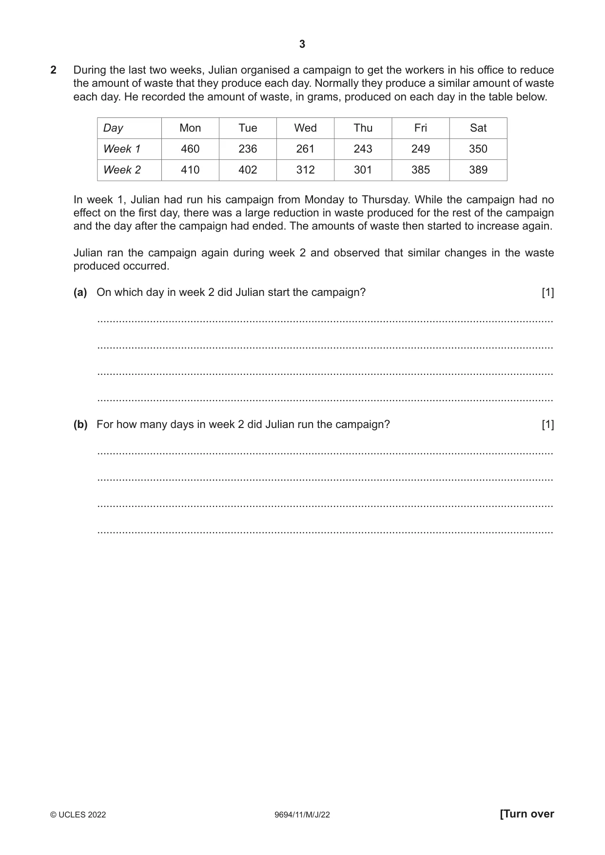 Cambridge A Level Thinking Skills 9694 2022 May/June Paper 1 · Variant 1 question paper, page 3 of 16