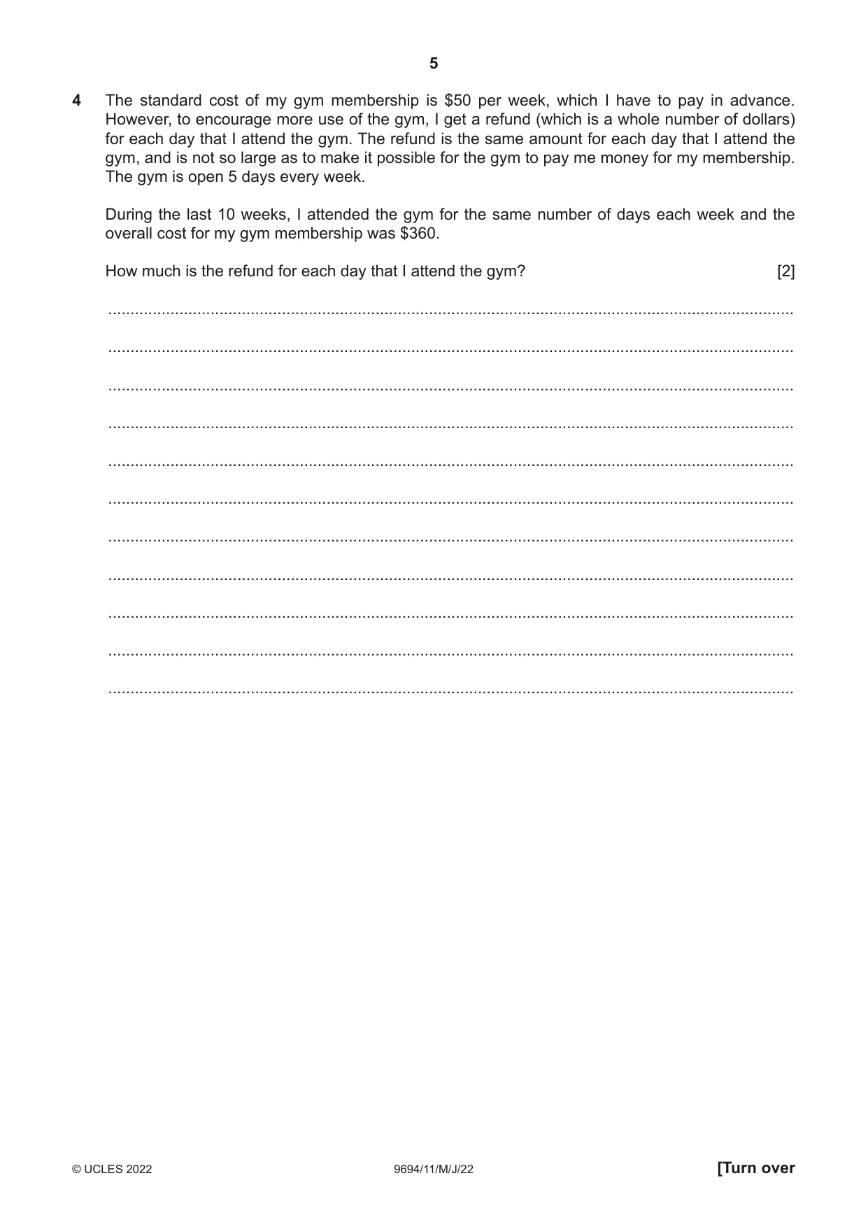 Cambridge A Level Thinking Skills 9694 2022 May/June Paper 1 · Variant 1 question paper, page 5 of 16