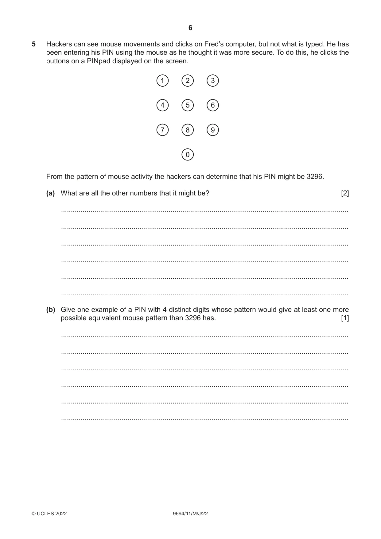 Cambridge A Level Thinking Skills 9694 2022 May/June Paper 1 · Variant 1 question paper, page 6 of 16
