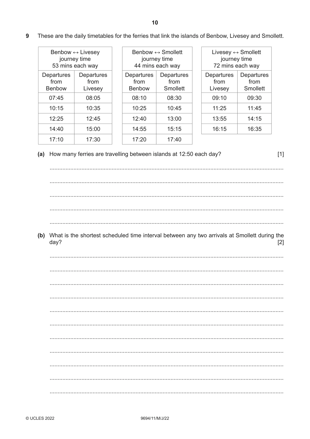 Cambridge A Level Thinking Skills 9694 2022 May/June Paper 1 · Variant 1 question paper, page 10 of 16