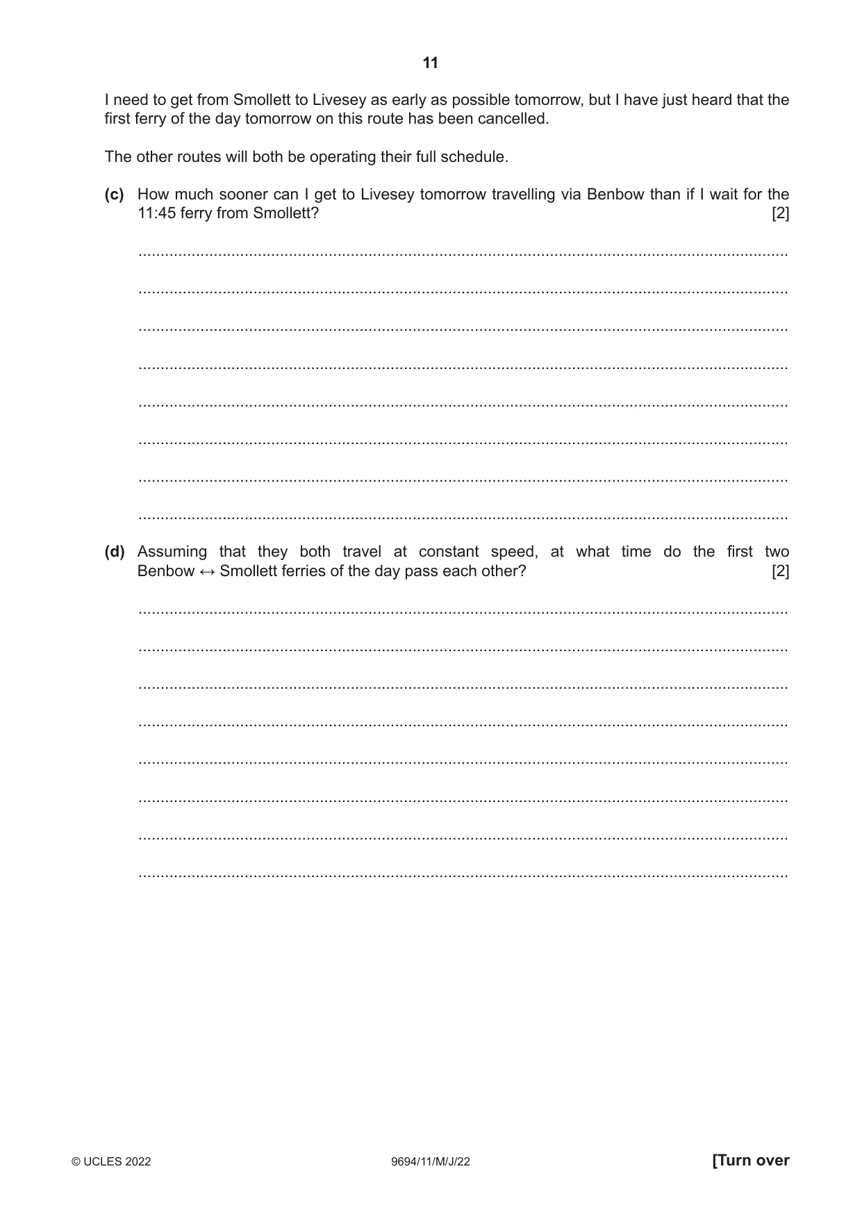 Cambridge A Level Thinking Skills 9694 2022 May/June Paper 1 · Variant 1 question paper, page 11 of 16