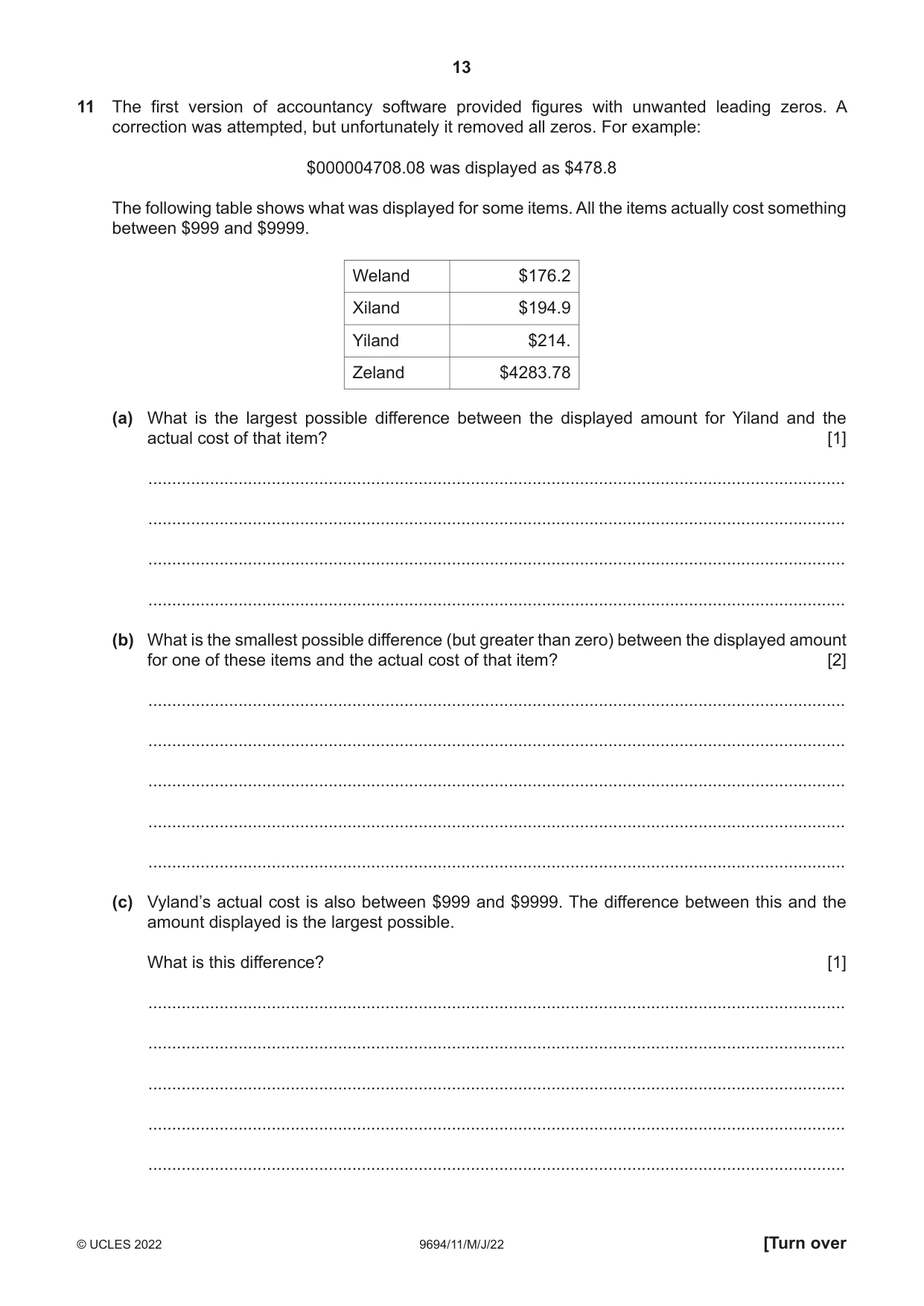 Cambridge A Level Thinking Skills 9694 2022 May/June Paper 1 · Variant 1 question paper, page 13 of 16