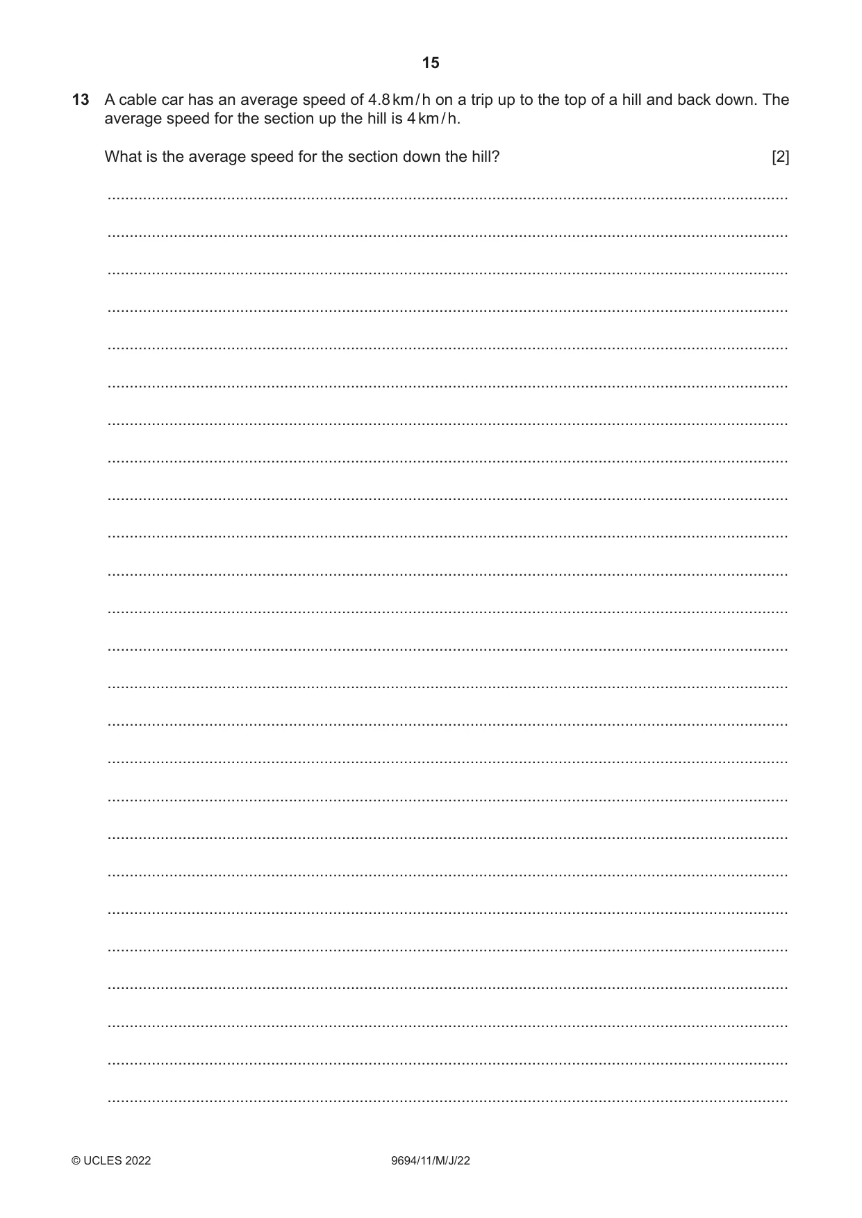 Cambridge A Level Thinking Skills 9694 2022 May/June Paper 1 · Variant 1 question paper, page 15 of 16