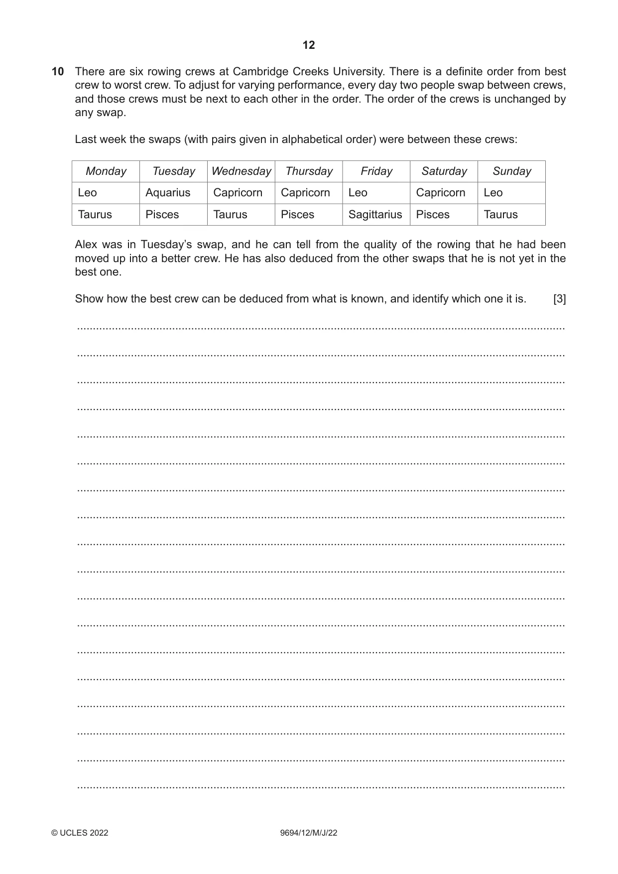 Cambridge A Level Thinking Skills 9694 2022 May/June Paper 1 · Variant 2 question paper, page 12 of 16