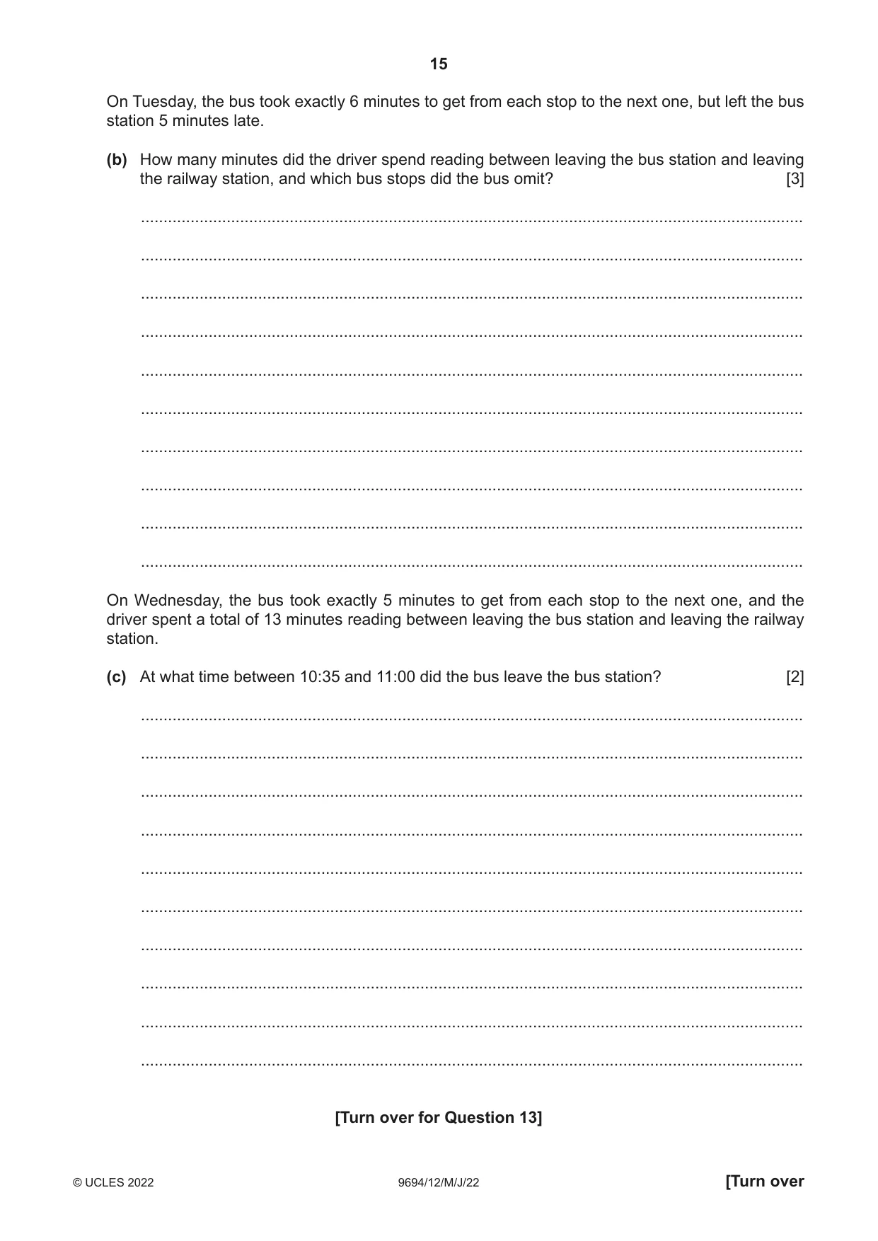 Cambridge A Level Thinking Skills 9694 2022 May/June Paper 1 · Variant 2 question paper, page 15 of 16