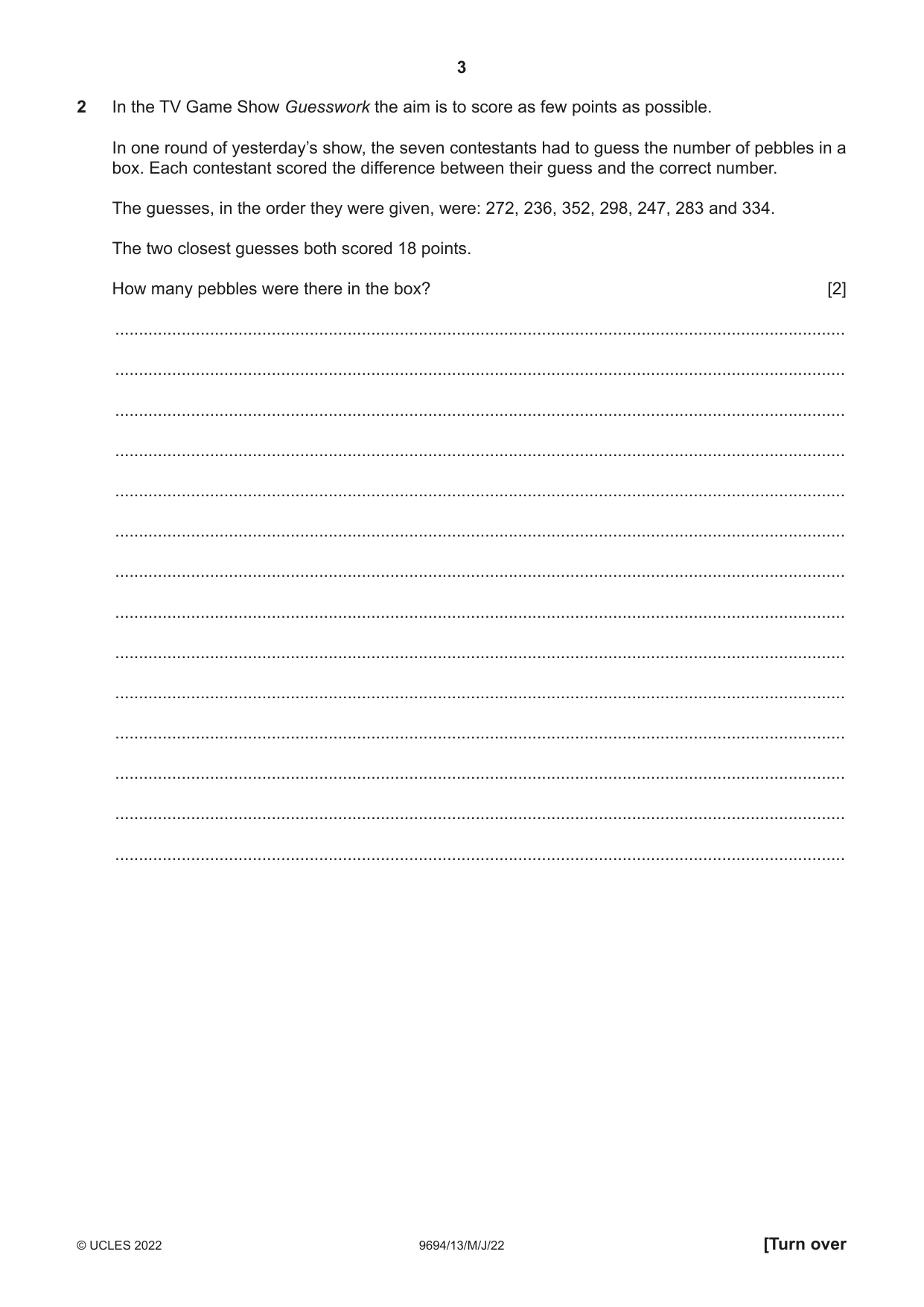 Cambridge A Level Thinking Skills 9694 2022 May/June Paper 1 · Variant 3 question paper, page 3 of 16