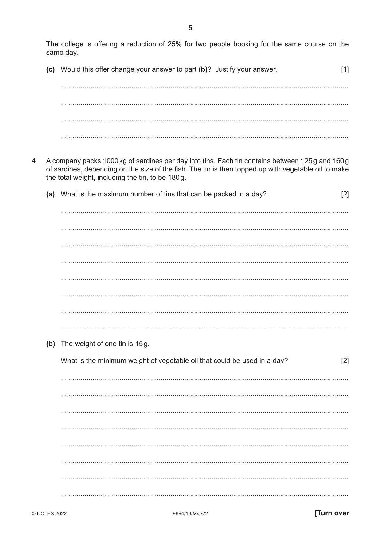 Cambridge A Level Thinking Skills 9694 2022 May/June Paper 1 · Variant 3 question paper, page 5 of 16