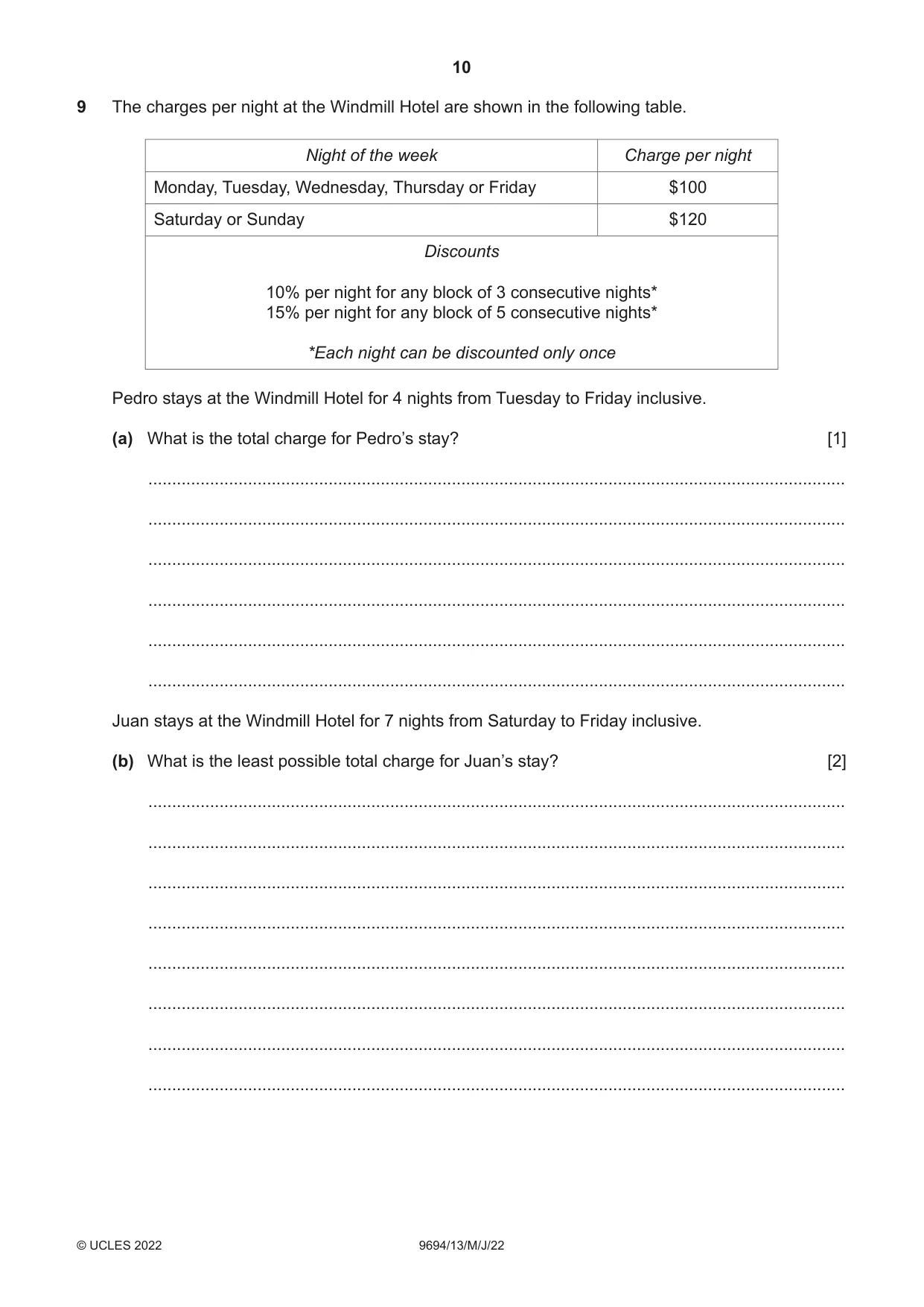 Cambridge A Level Thinking Skills 9694 2022 May/June Paper 1 · Variant 3 question paper, page 10 of 16