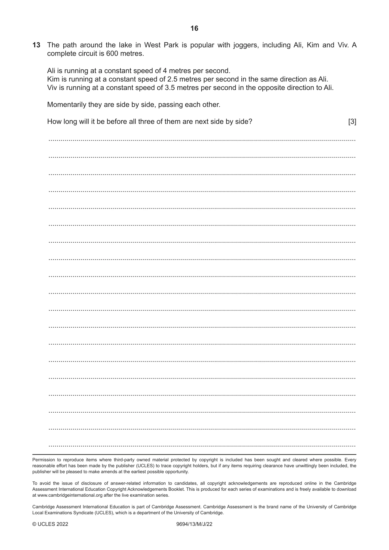 Cambridge A Level Thinking Skills 9694 2022 May/June Paper 1 · Variant 3 question paper, page 16 of 16