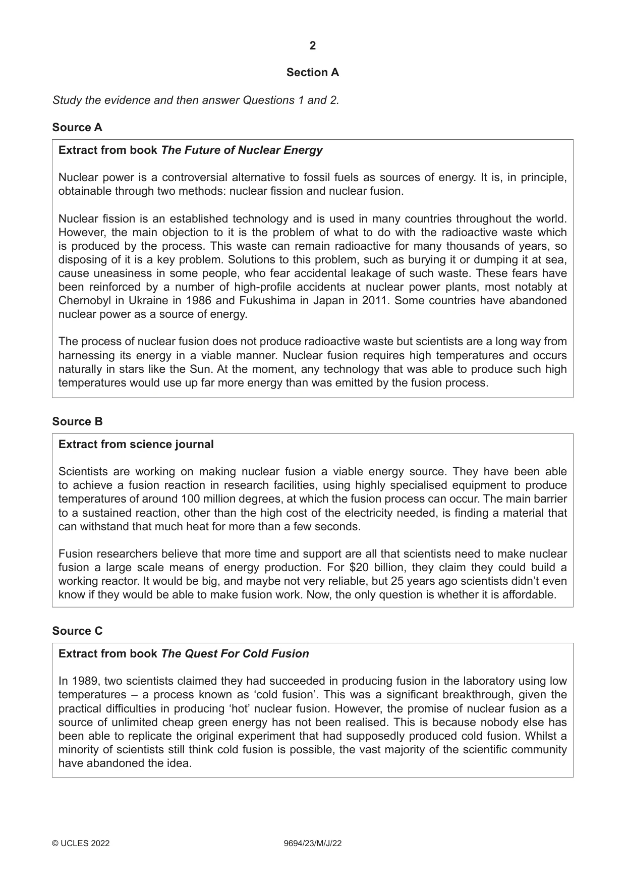 Cambridge A Level Thinking Skills 9694 2022 May/June Paper 2 · Variant 3 question paper, page 2 of 8