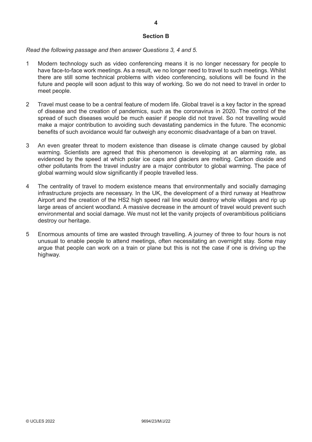 Cambridge A Level Thinking Skills 9694 2022 May/June Paper 2 · Variant 3 question paper, page 4 of 8