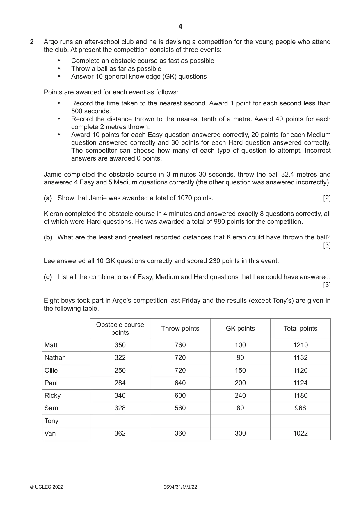 Cambridge A Level Thinking Skills 9694 2022 May/June Paper 3 · Variant 1 question paper, page 4 of 12