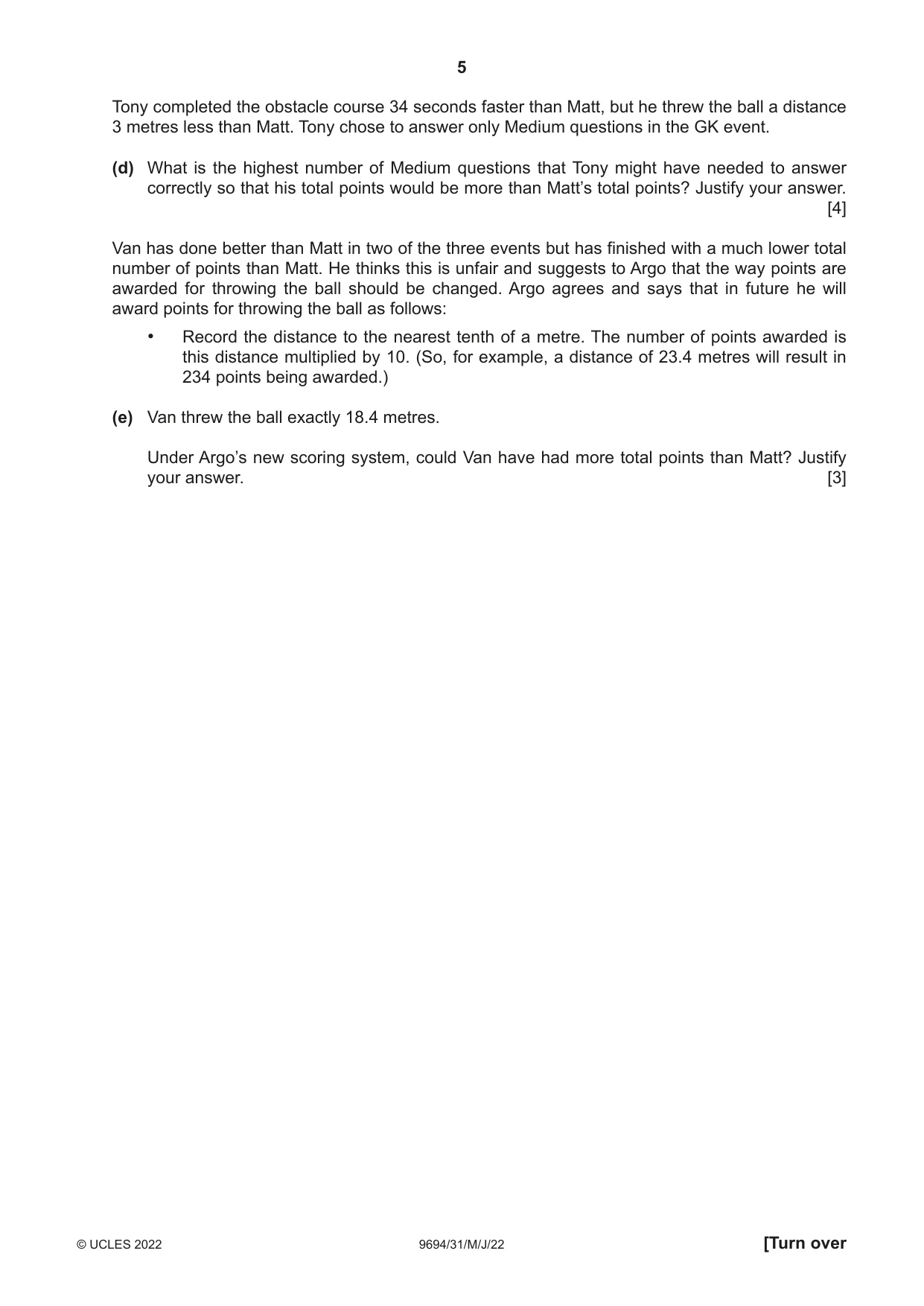 Cambridge A Level Thinking Skills 9694 2022 May/June Paper 3 · Variant 1 question paper, page 5 of 12