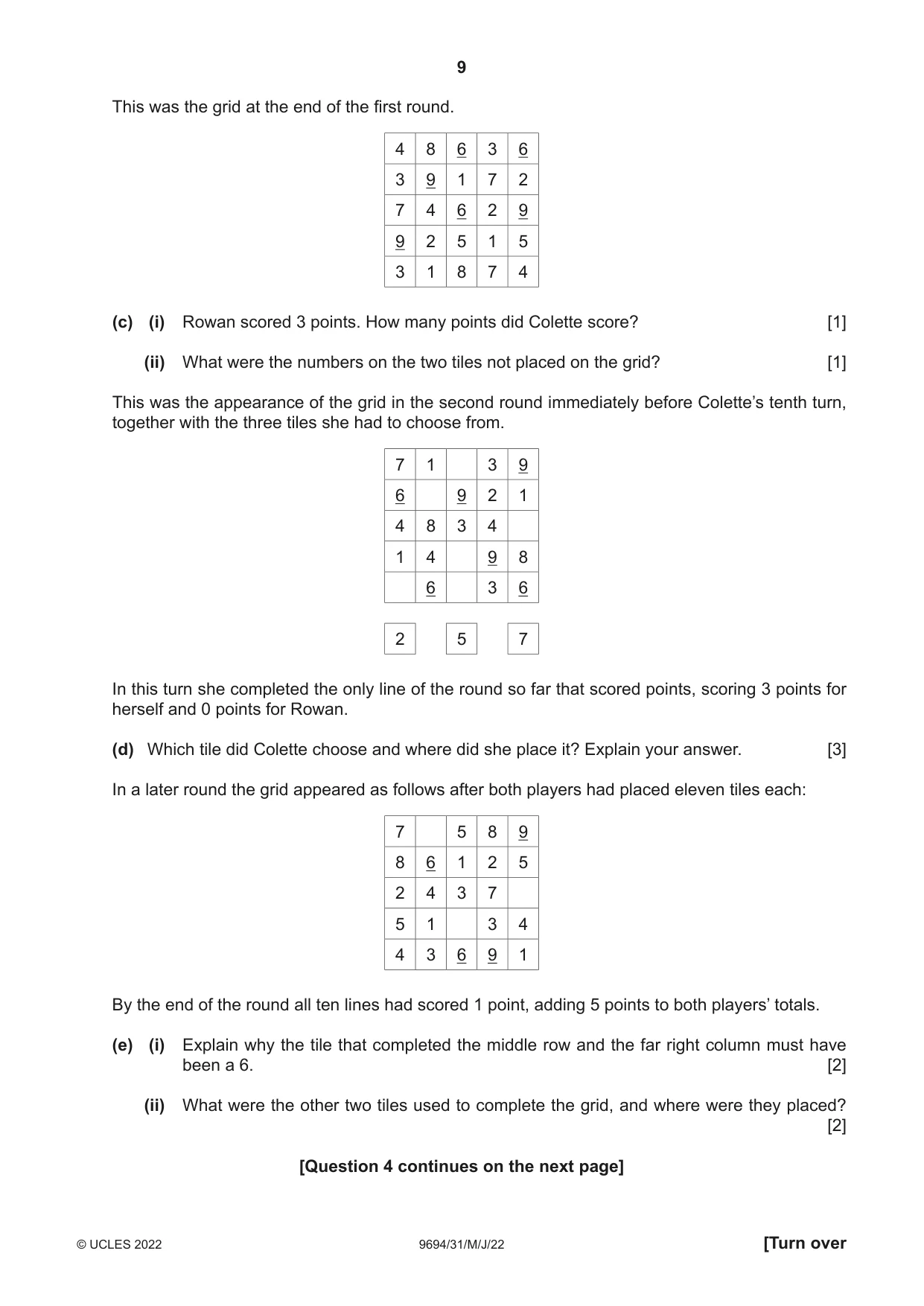 Cambridge A Level Thinking Skills 9694 2022 May/June Paper 3 · Variant 1 question paper, page 9 of 12