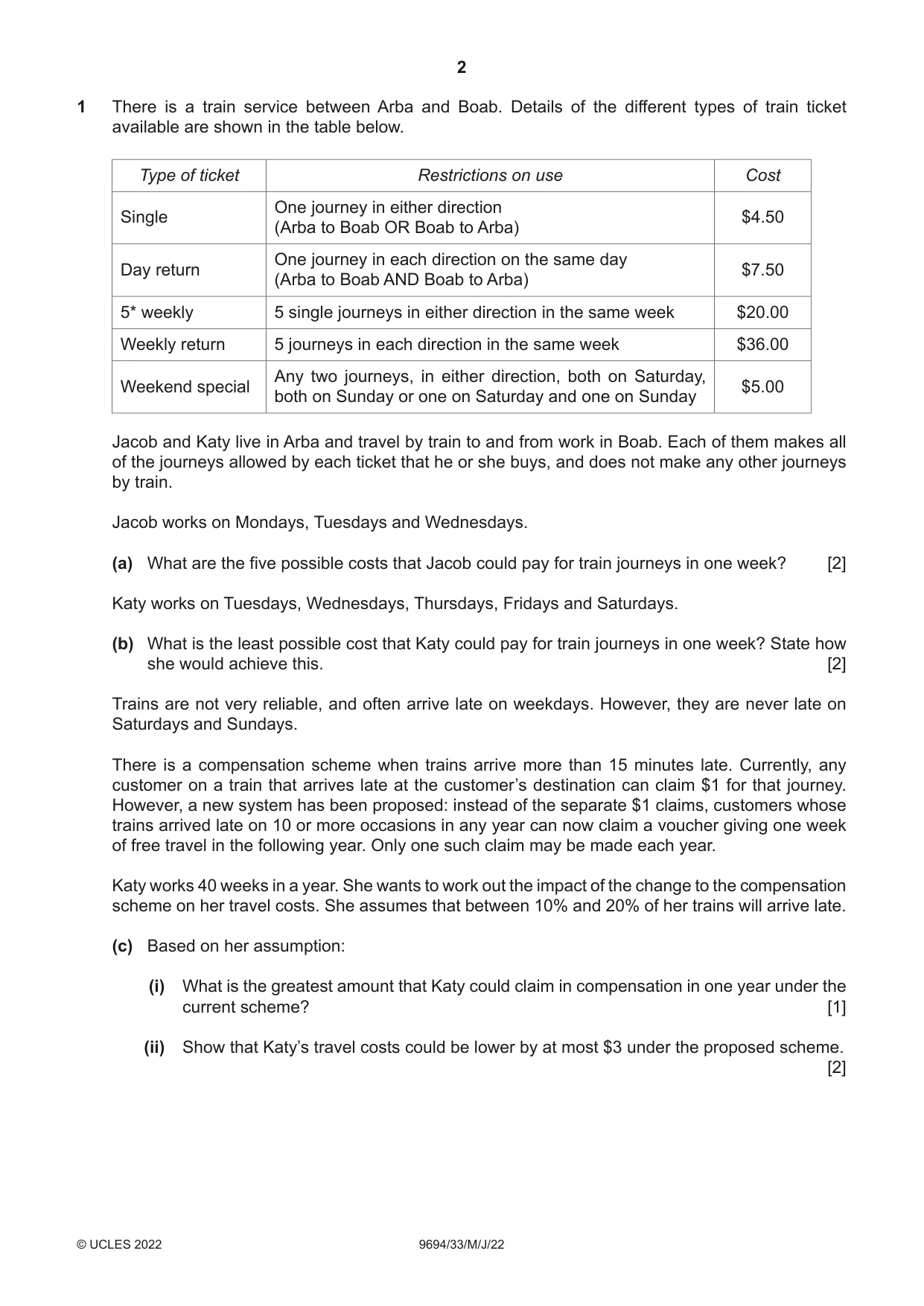 Cambridge A Level Thinking Skills 9694 2022 May/June Paper 3 · Variant 3 question paper, page 2 of 12