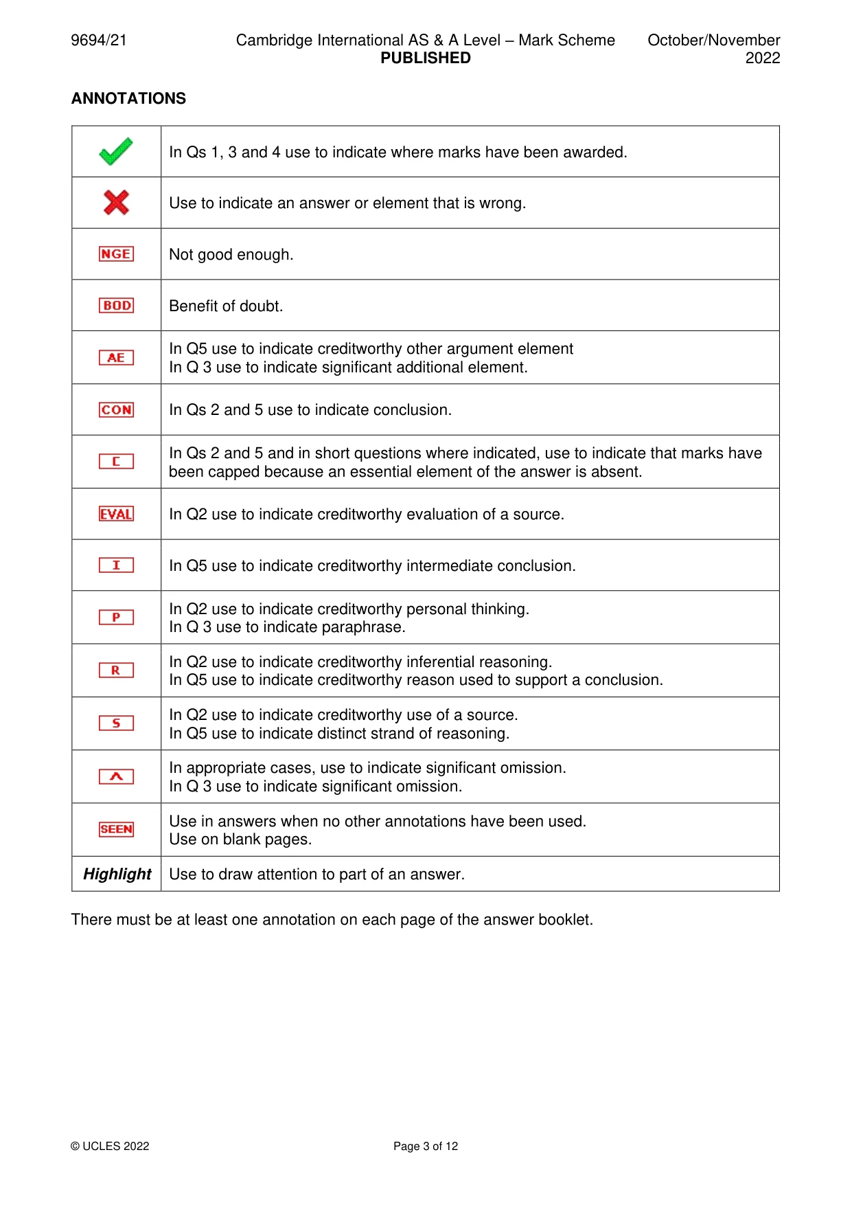 Mark scheme, page 3 of 12