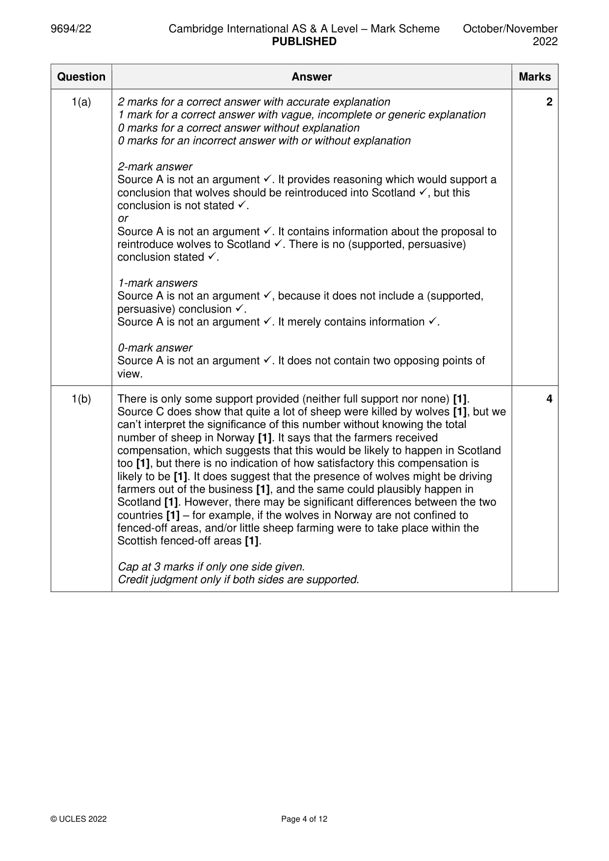 Mark scheme, page 4 of 12