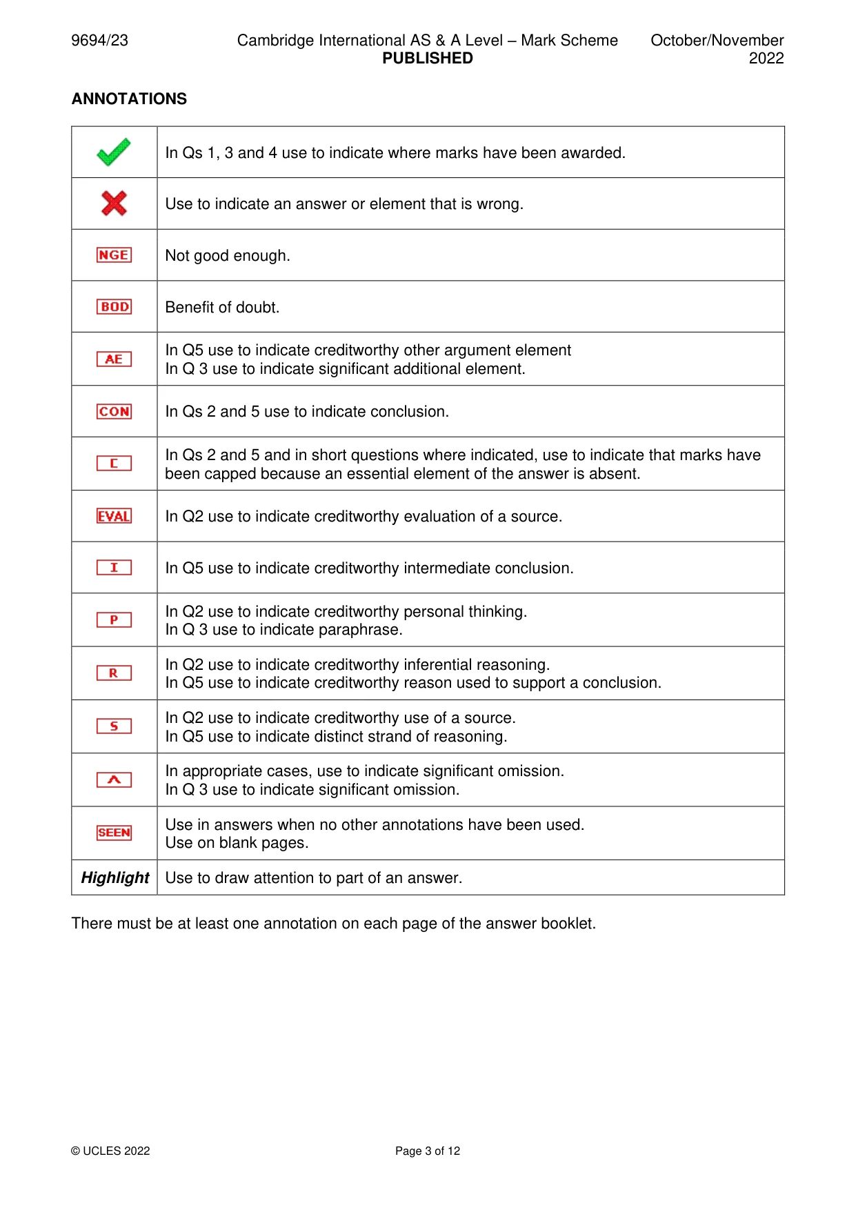 Mark scheme, page 3 of 12
