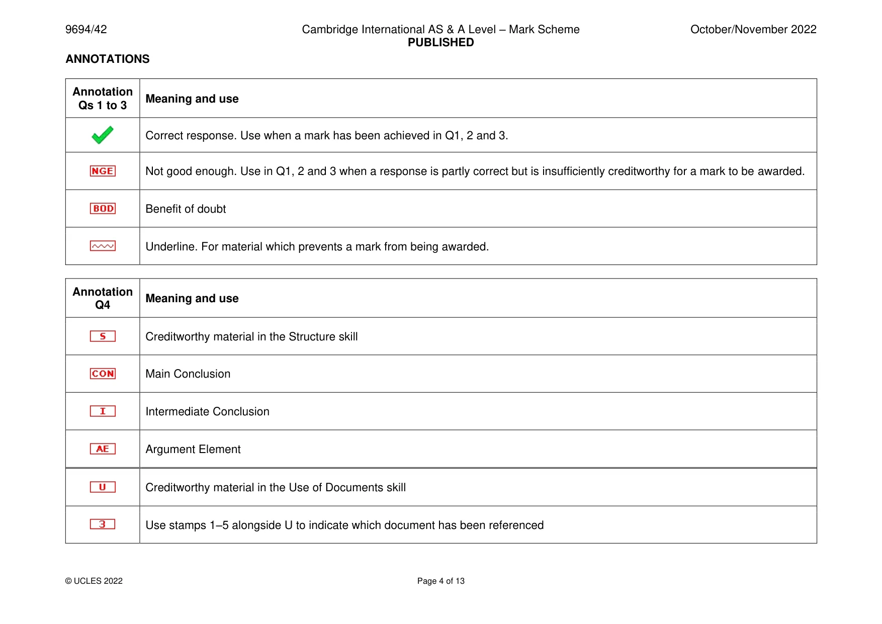 Mark scheme, page 4 of 13