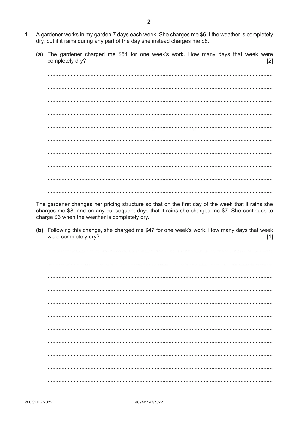 Cambridge A Level Thinking Skills 9694 2022 Oct/Nov Paper 1 · Variant 1 question paper, page 2 of 16