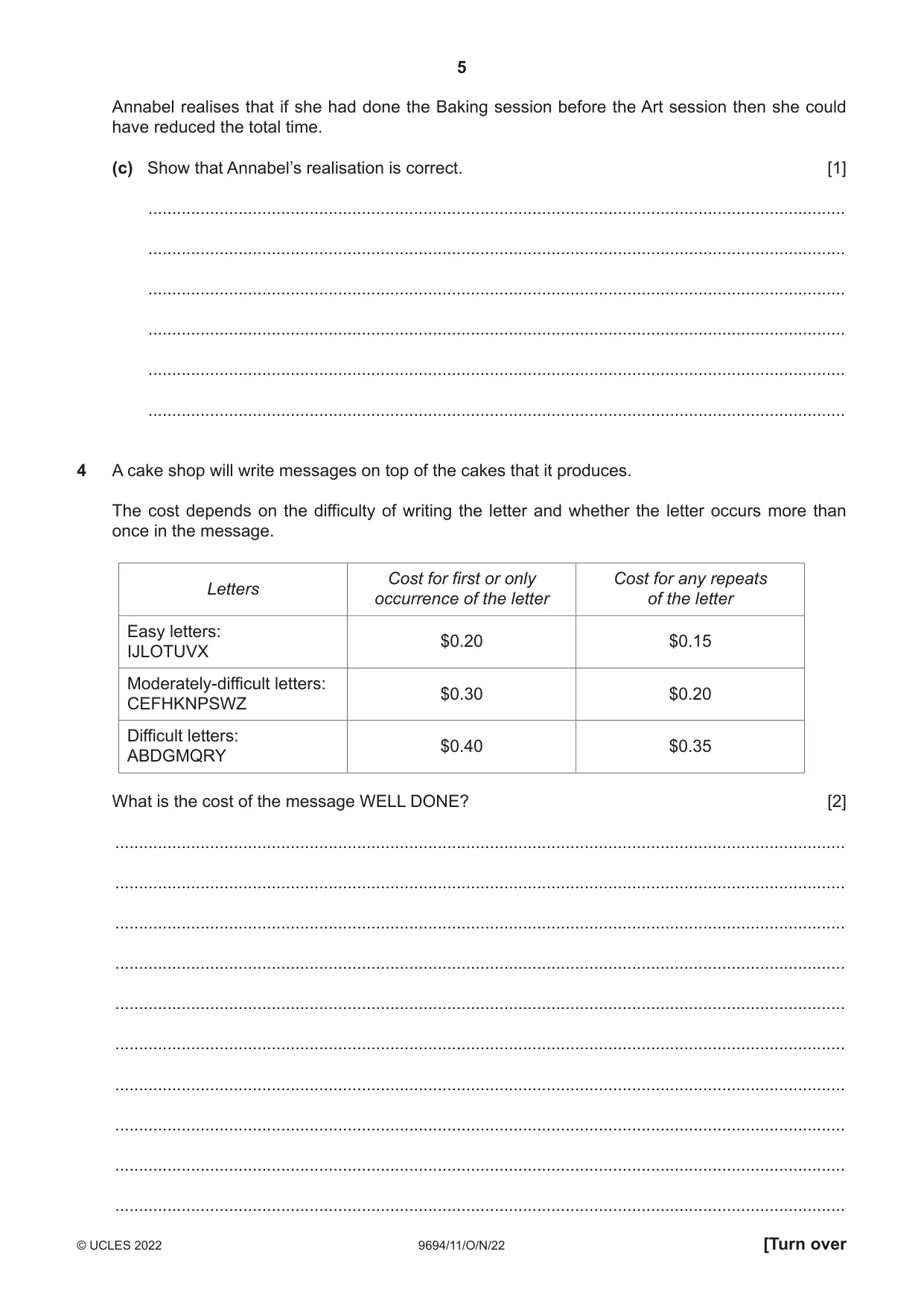 Cambridge A Level Thinking Skills 9694 2022 Oct/Nov Paper 1 · Variant 1 question paper, page 5 of 16