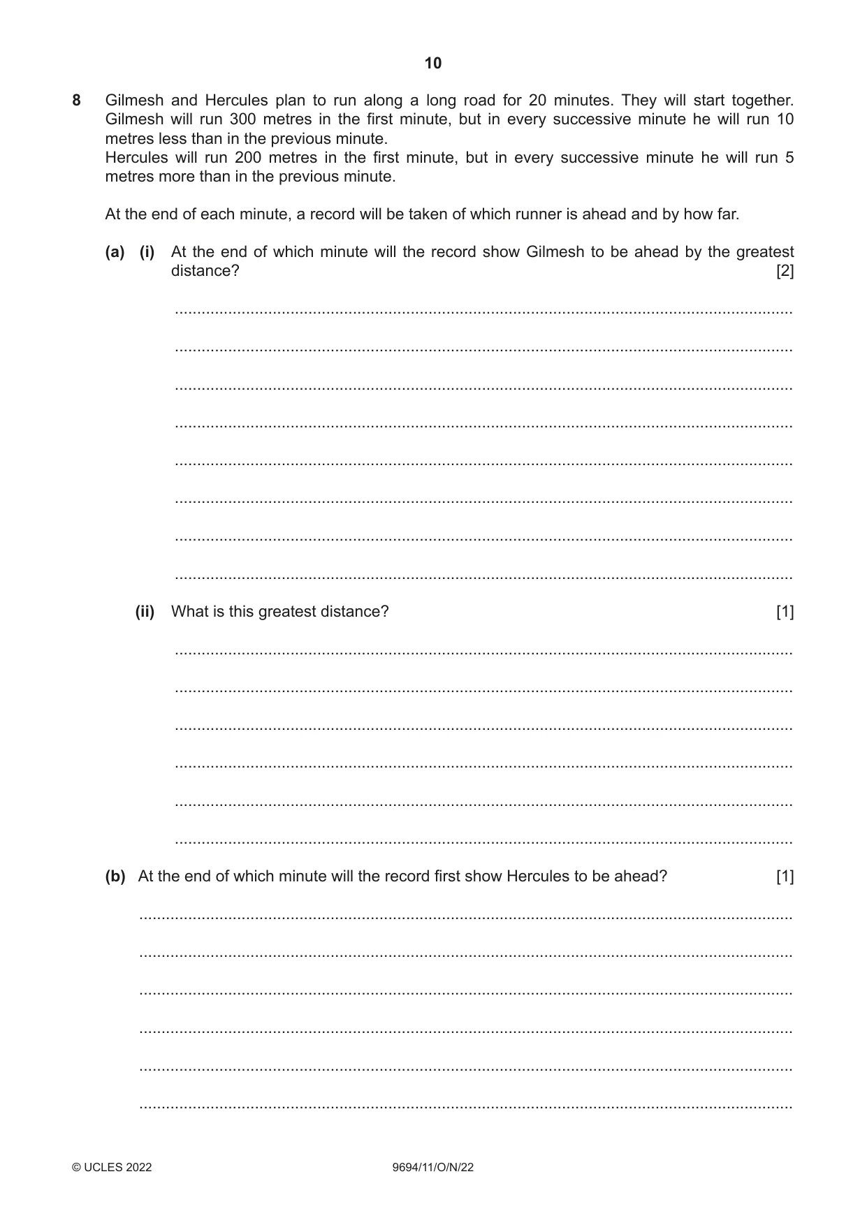 Cambridge A Level Thinking Skills 9694 2022 Oct/Nov Paper 1 · Variant 1 question paper, page 10 of 16