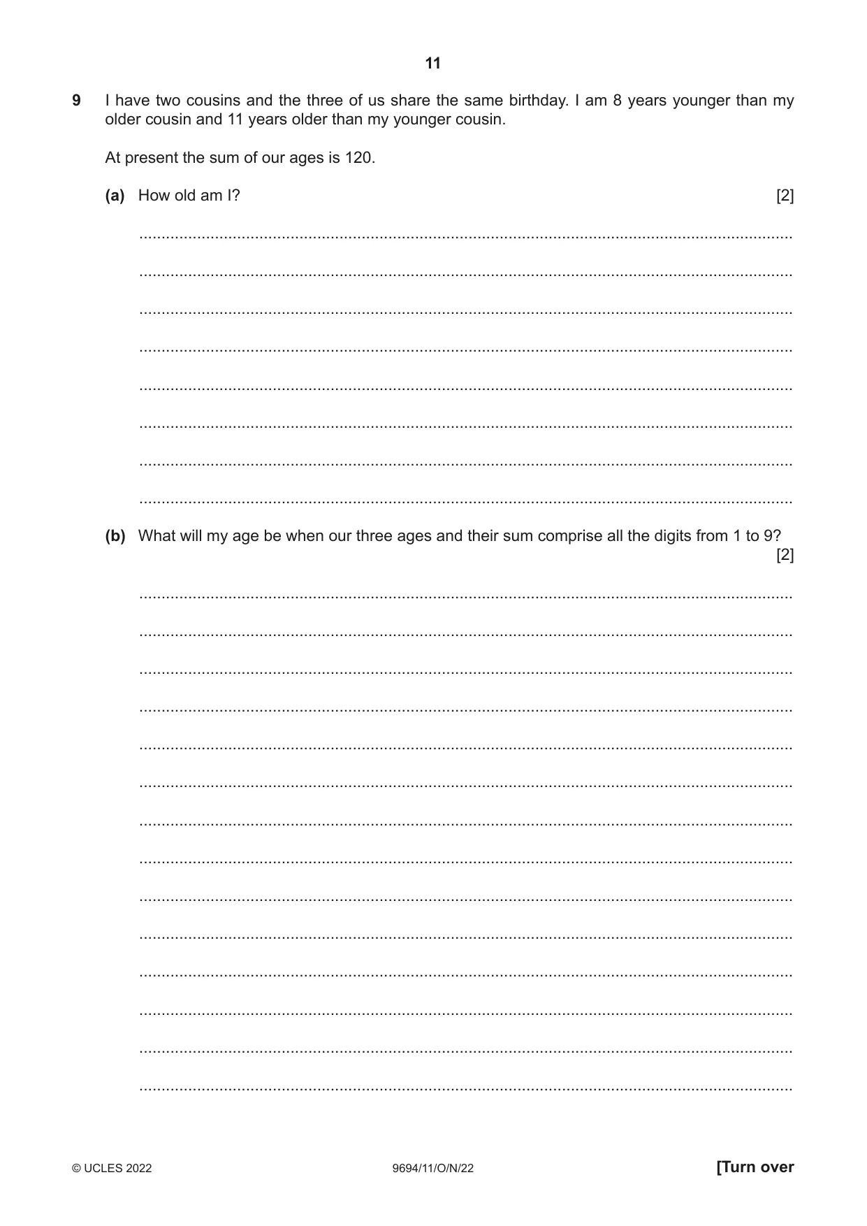 Cambridge A Level Thinking Skills 9694 2022 Oct/Nov Paper 1 · Variant 1 question paper, page 11 of 16