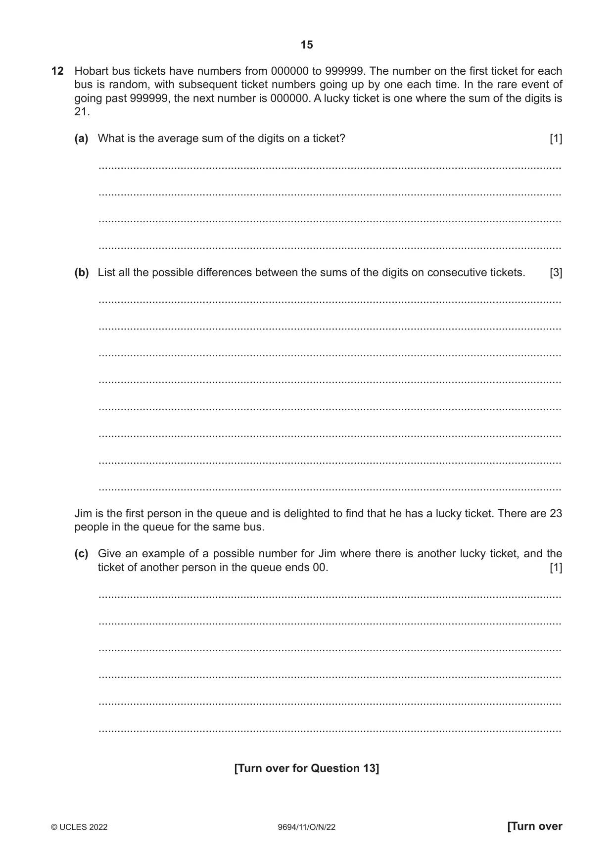 Cambridge A Level Thinking Skills 9694 2022 Oct/Nov Paper 1 · Variant 1 question paper, page 15 of 16
