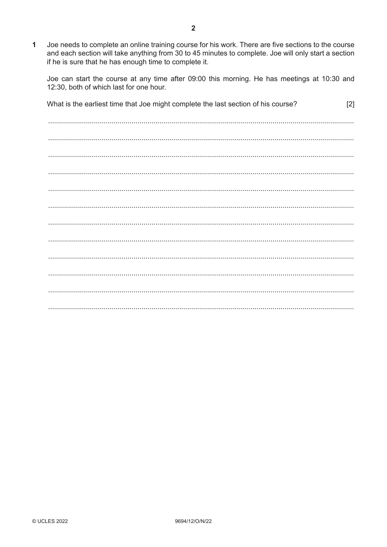 Cambridge A Level Thinking Skills 9694 2022 Oct/Nov Paper 1 · Variant 2 question paper, page 2 of 16