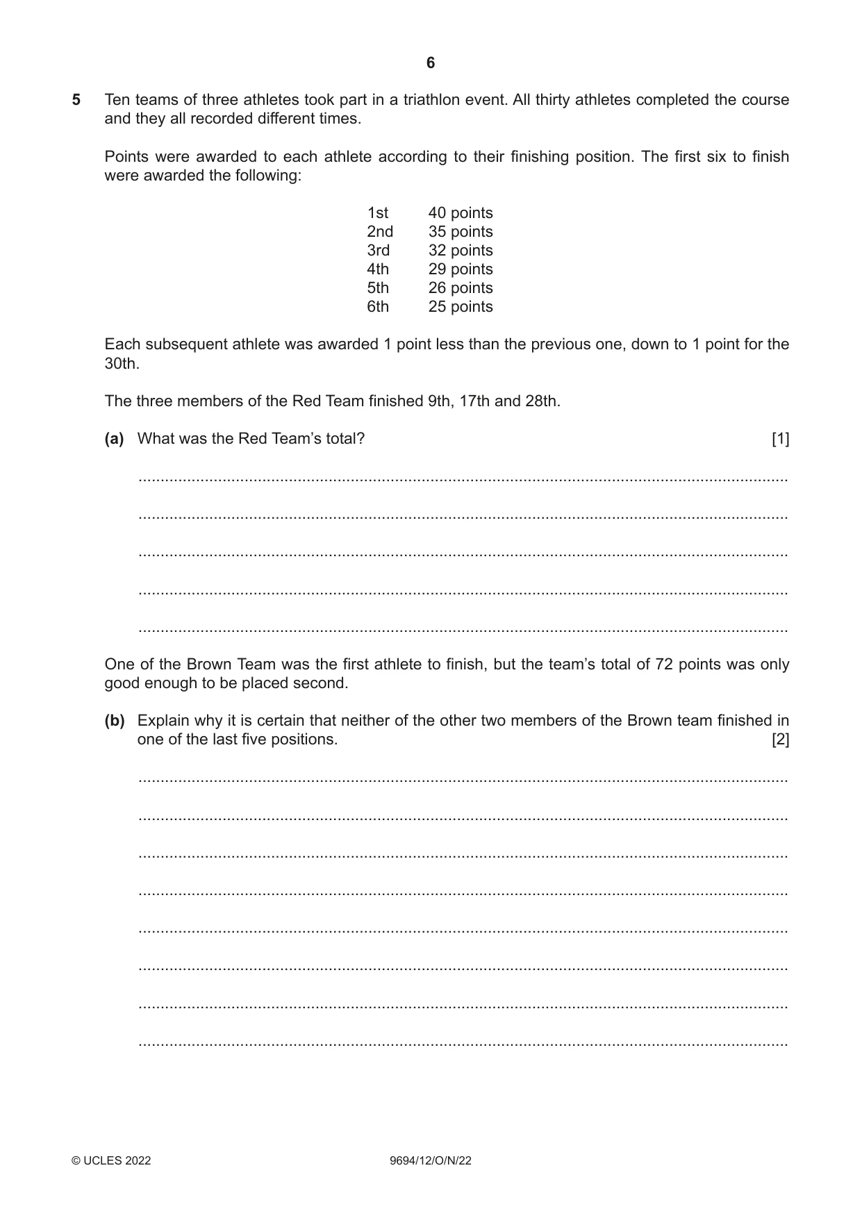 Cambridge A Level Thinking Skills 9694 2022 Oct/Nov Paper 1 · Variant 2 question paper, page 6 of 16