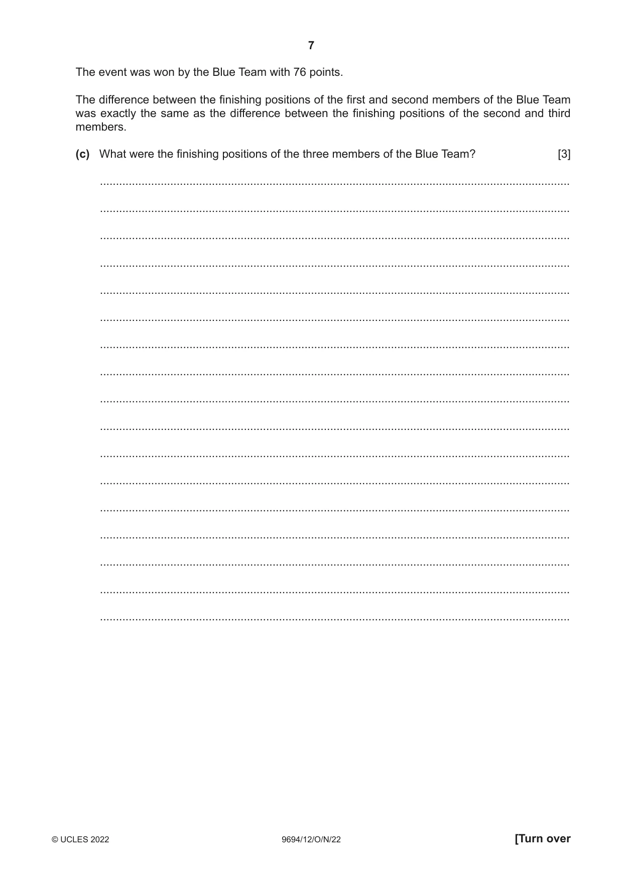 Cambridge A Level Thinking Skills 9694 2022 Oct/Nov Paper 1 · Variant 2 question paper, page 7 of 16