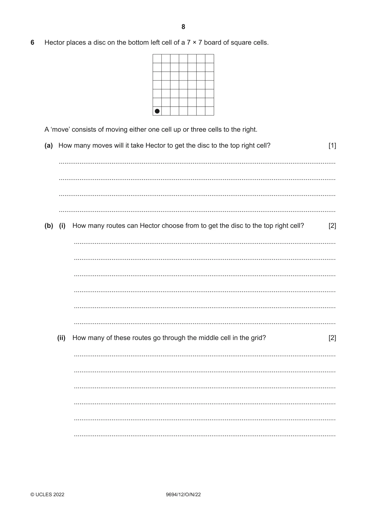 Cambridge A Level Thinking Skills 9694 2022 Oct/Nov Paper 1 · Variant 2 question paper, page 8 of 16