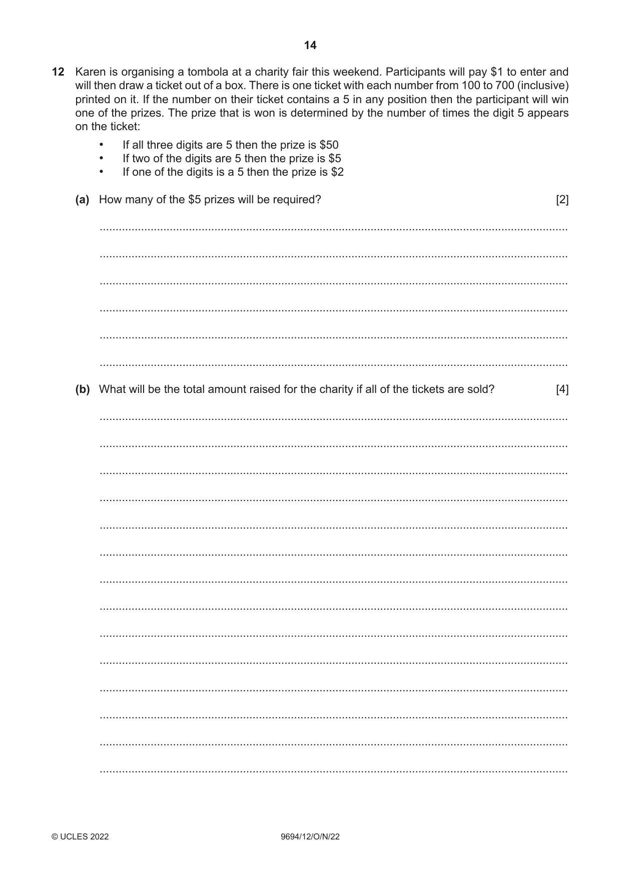 Cambridge A Level Thinking Skills 9694 2022 Oct/Nov Paper 1 · Variant 2 question paper, page 14 of 16