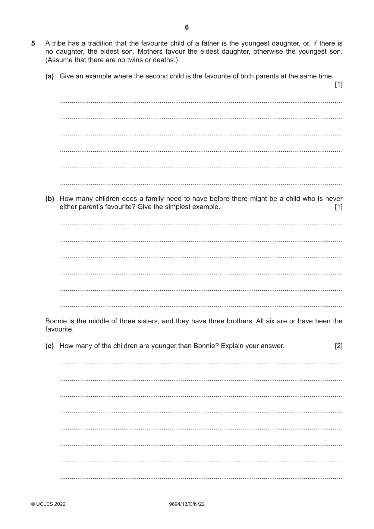 Cambridge A Level Thinking Skills 9694 2022 Oct/Nov Paper 1 · Variant 3 question paper, page 6 of 20