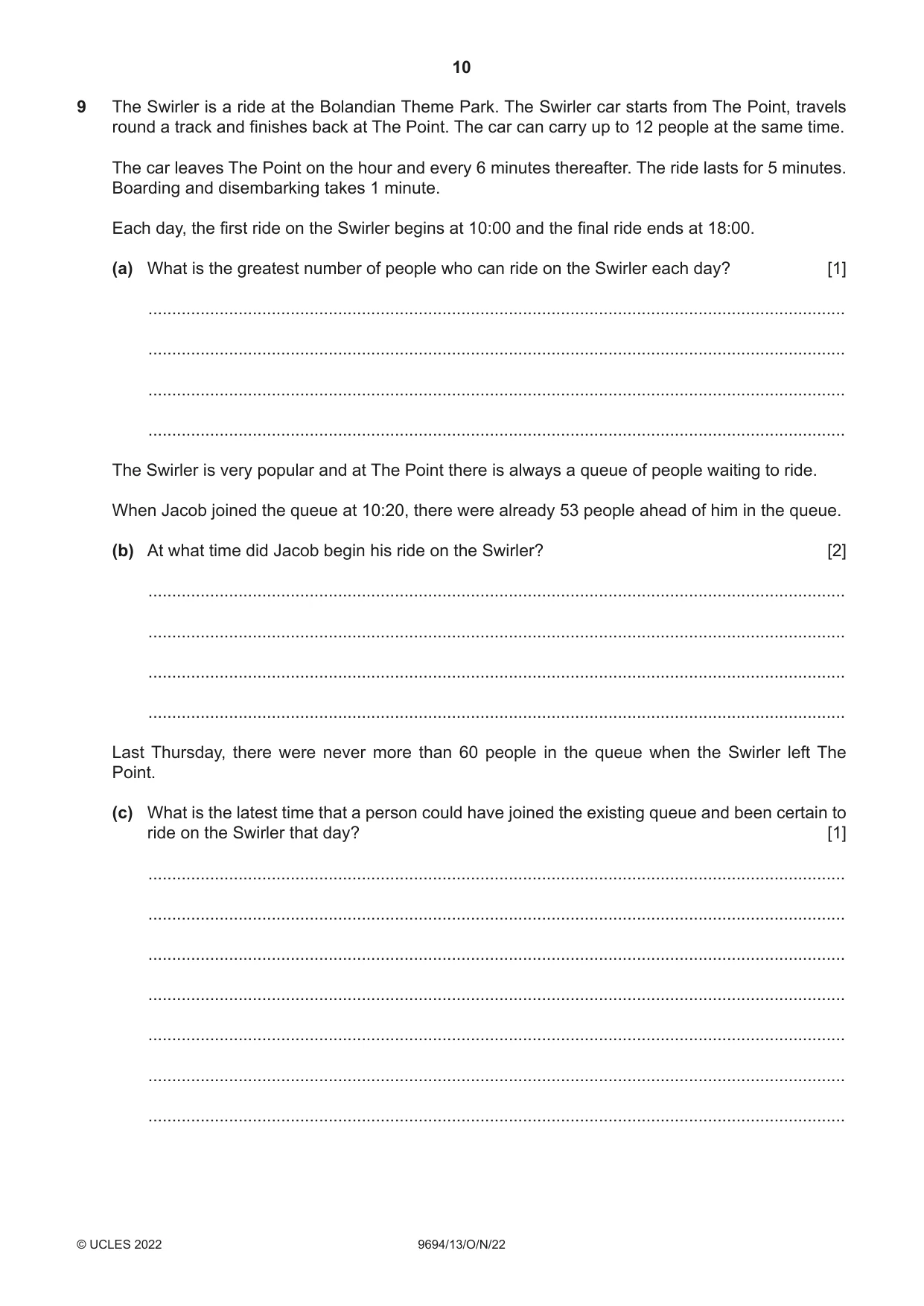 Cambridge A Level Thinking Skills 9694 2022 Oct/Nov Paper 1 · Variant 3 question paper, page 10 of 20