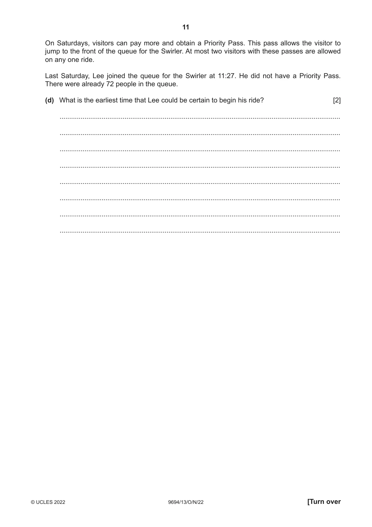 Cambridge A Level Thinking Skills 9694 2022 Oct/Nov Paper 1 · Variant 3 question paper, page 11 of 20