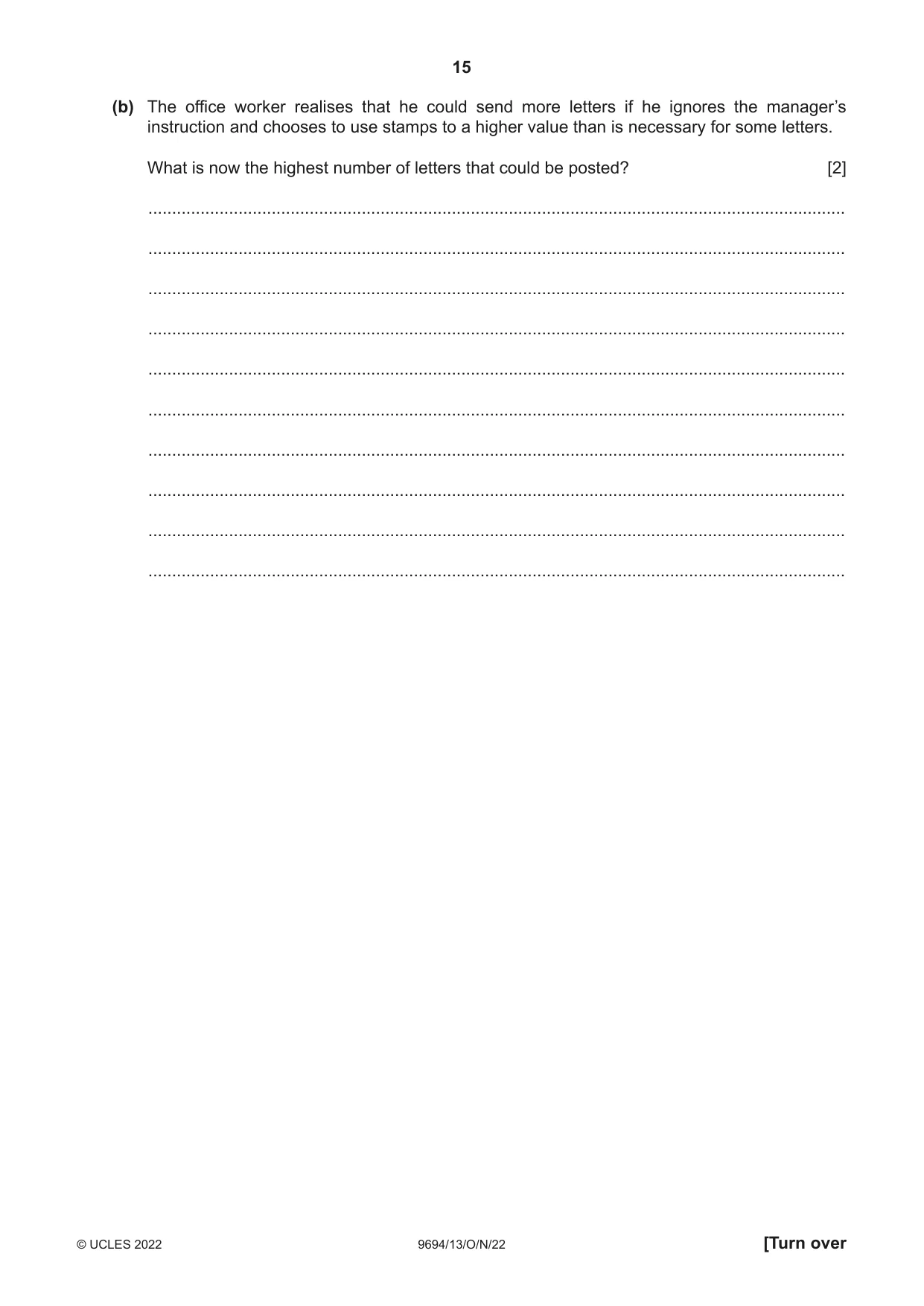 Cambridge A Level Thinking Skills 9694 2022 Oct/Nov Paper 1 · Variant 3 question paper, page 15 of 20