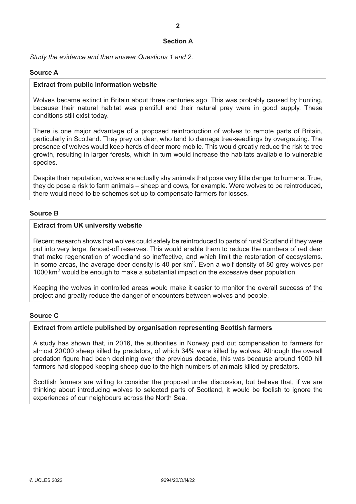 Cambridge A Level Thinking Skills 9694 2022 Oct/Nov Paper 2 · Variant 2 question paper, page 2 of 8